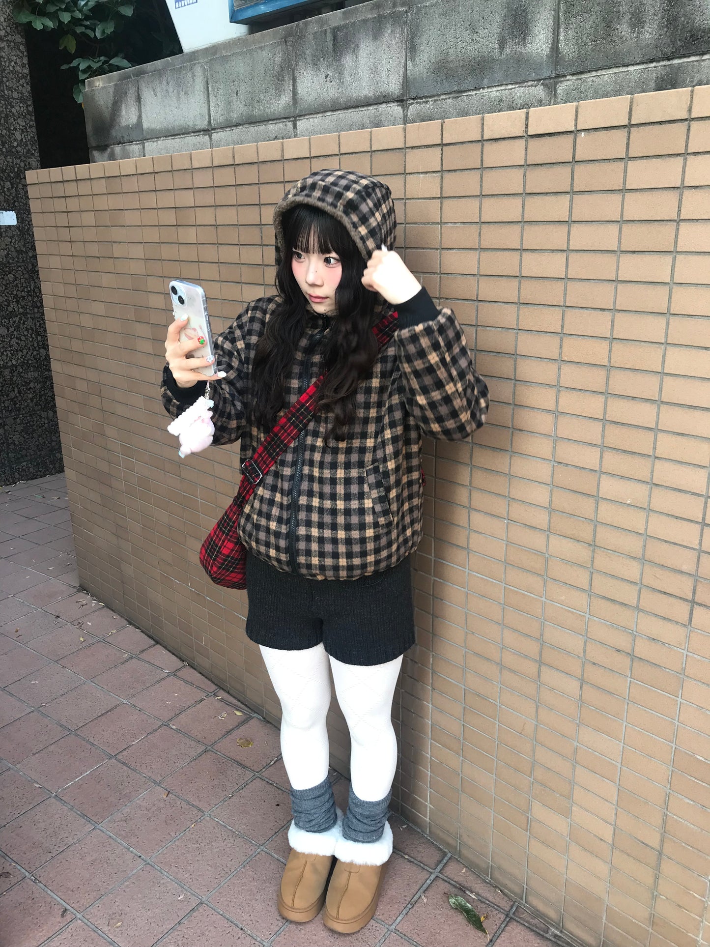 リバーシブルボアチェックアウター DPB89169