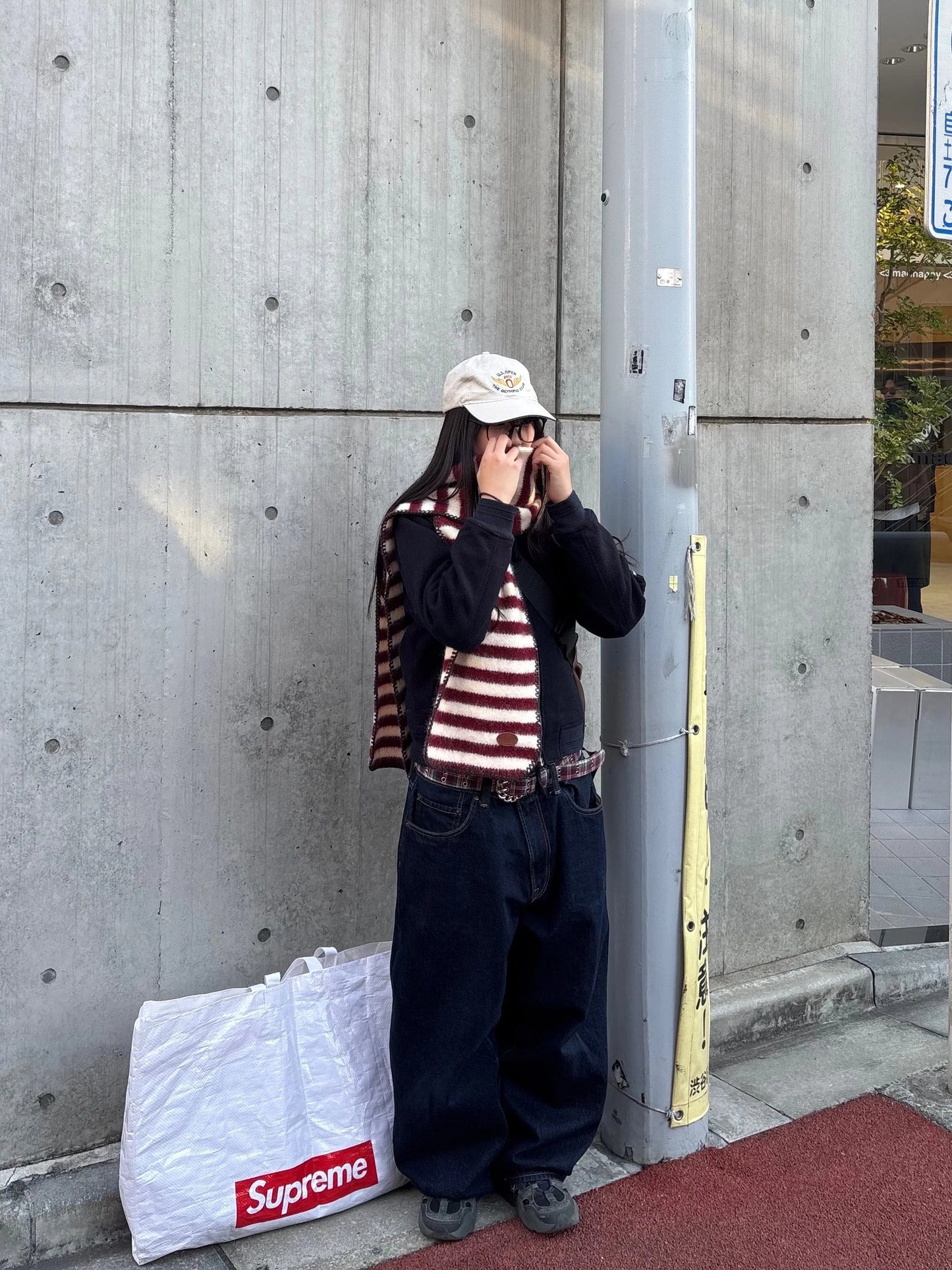 ステッチボーダーニットマフラー DPB92075