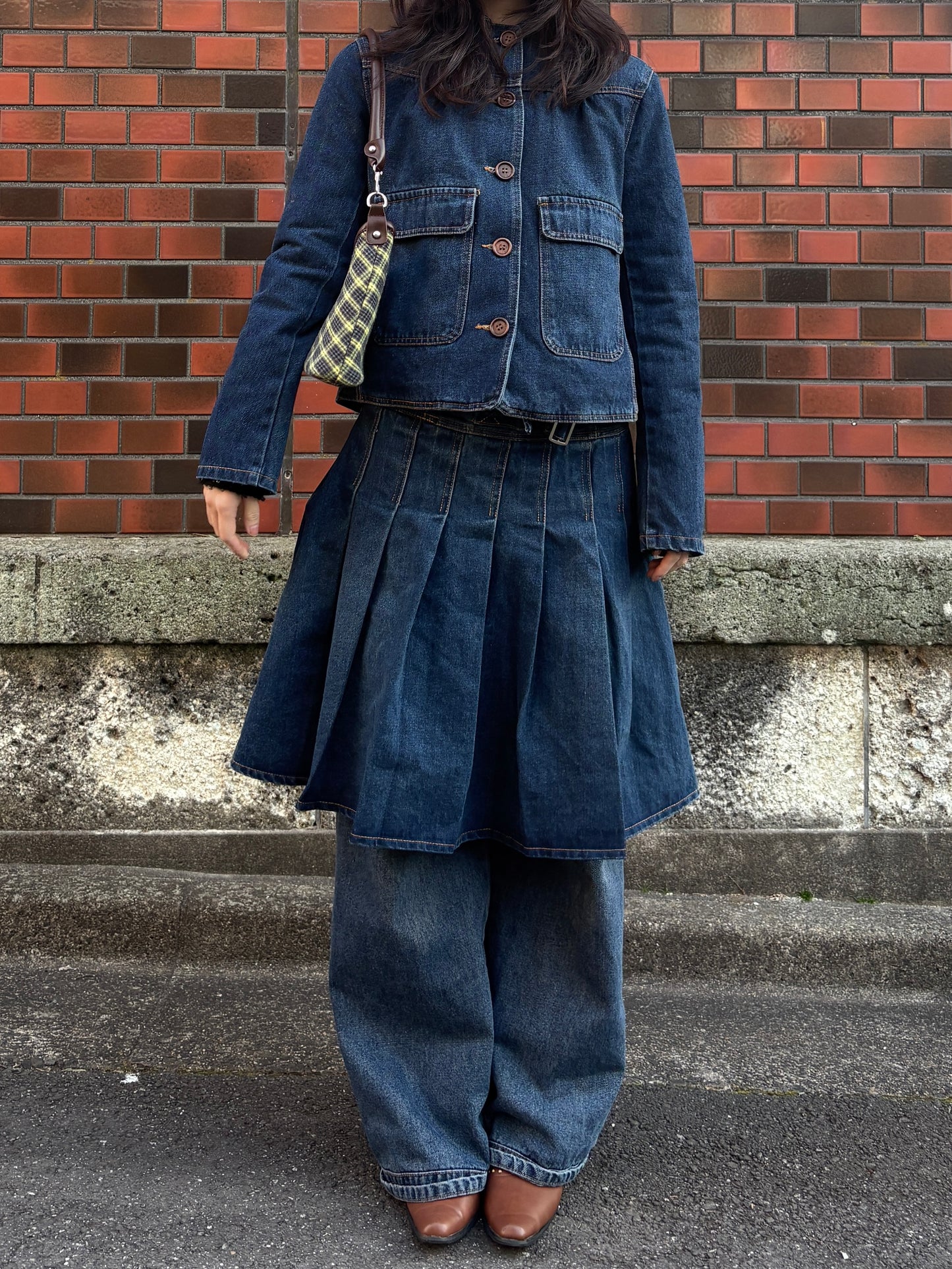 デニムプリーツスカート DPA43774