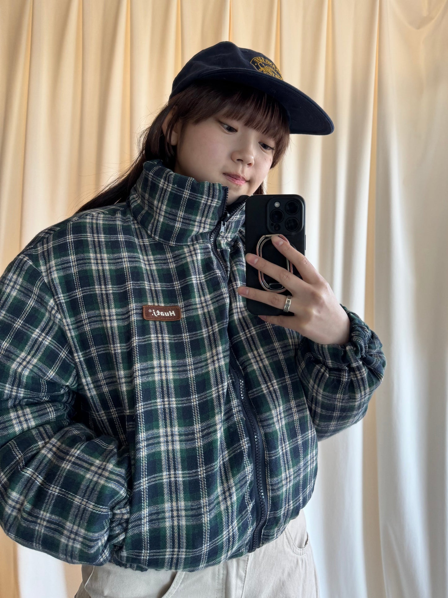 リバーシブルチェック中綿ジャケット DPB91075