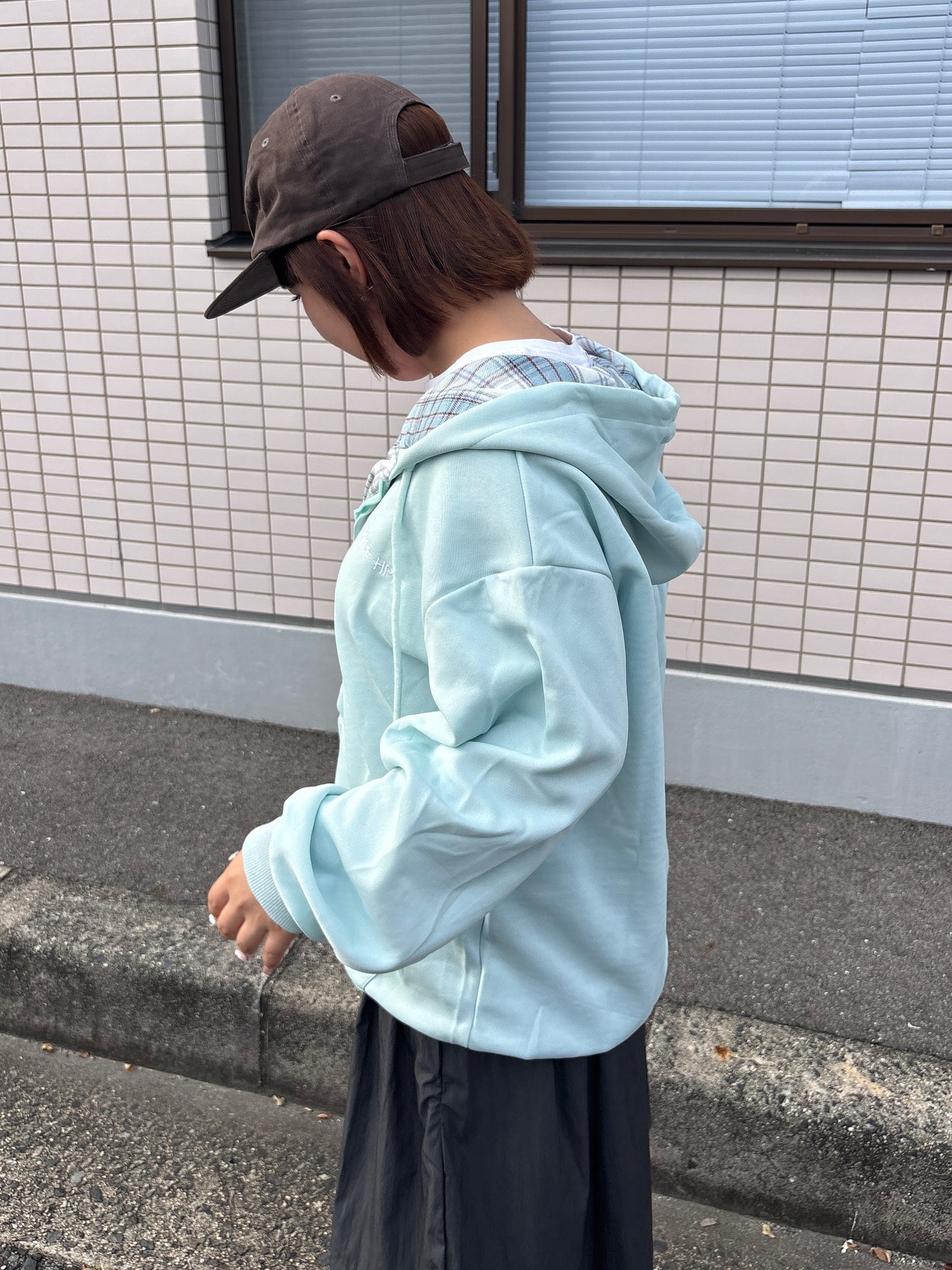 チェックジップパーカー DPB97009