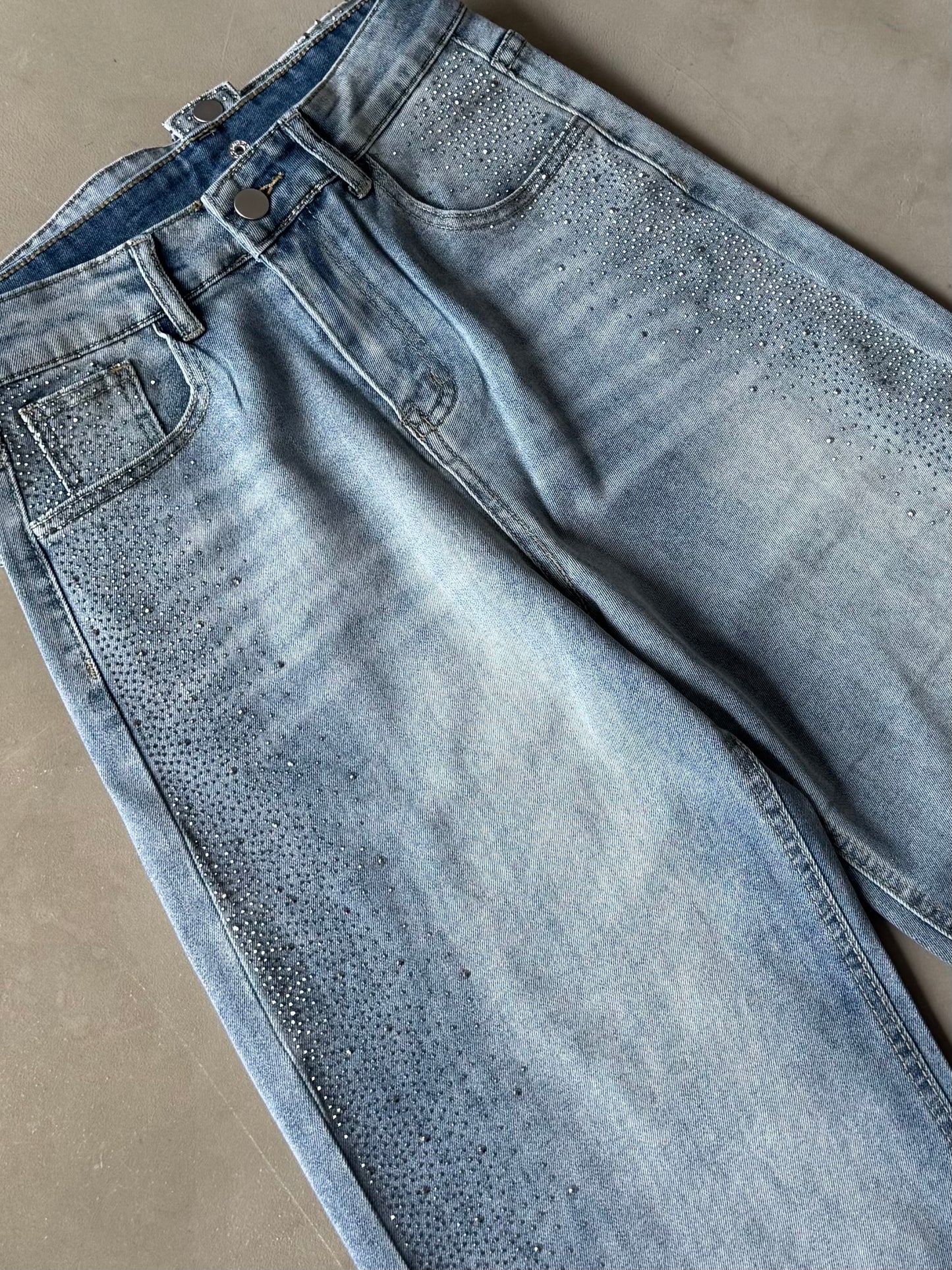 バックリボンストーンデニムパンツ DPB86305