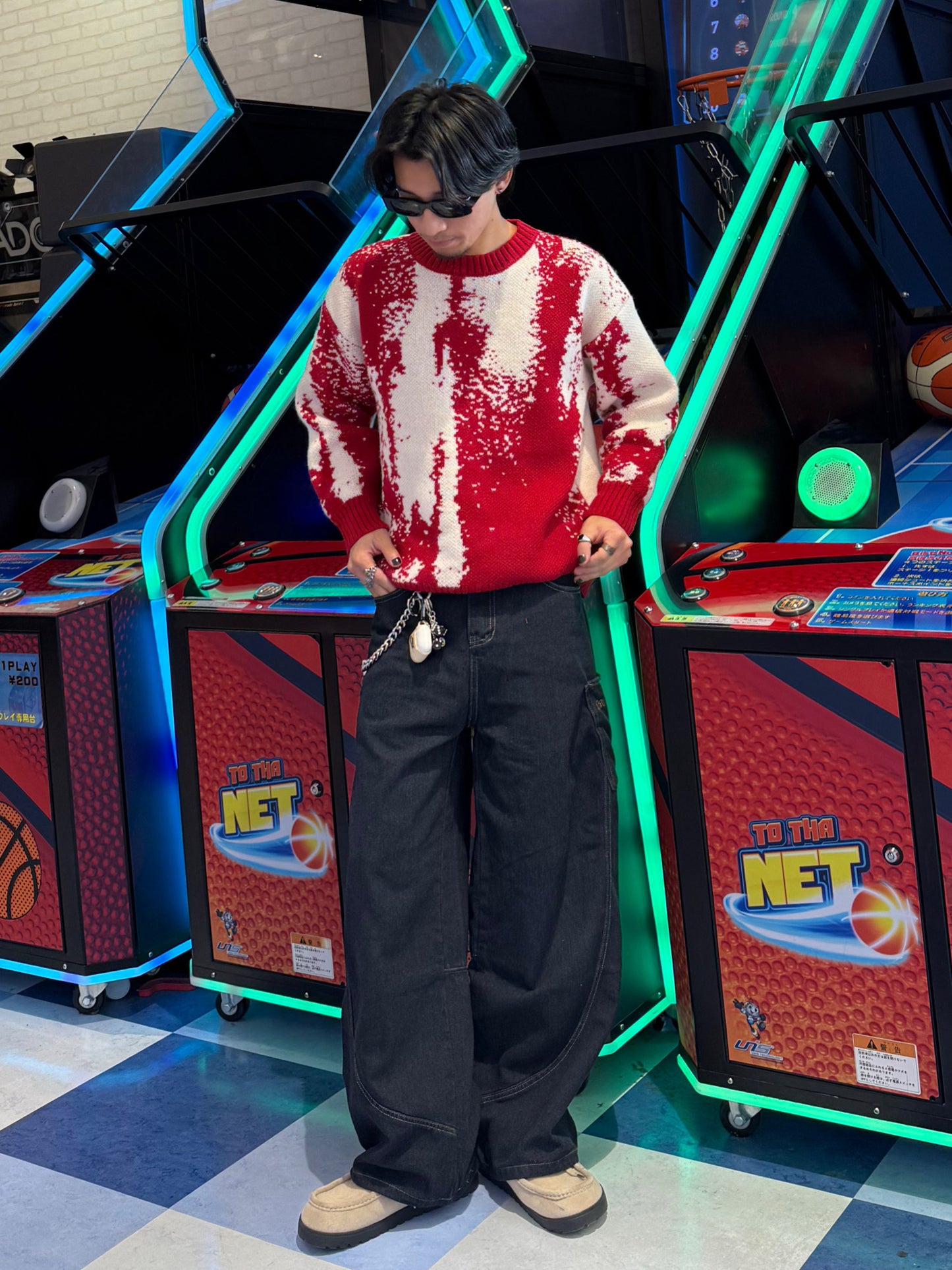 バイカラーデザインニット DPB90074