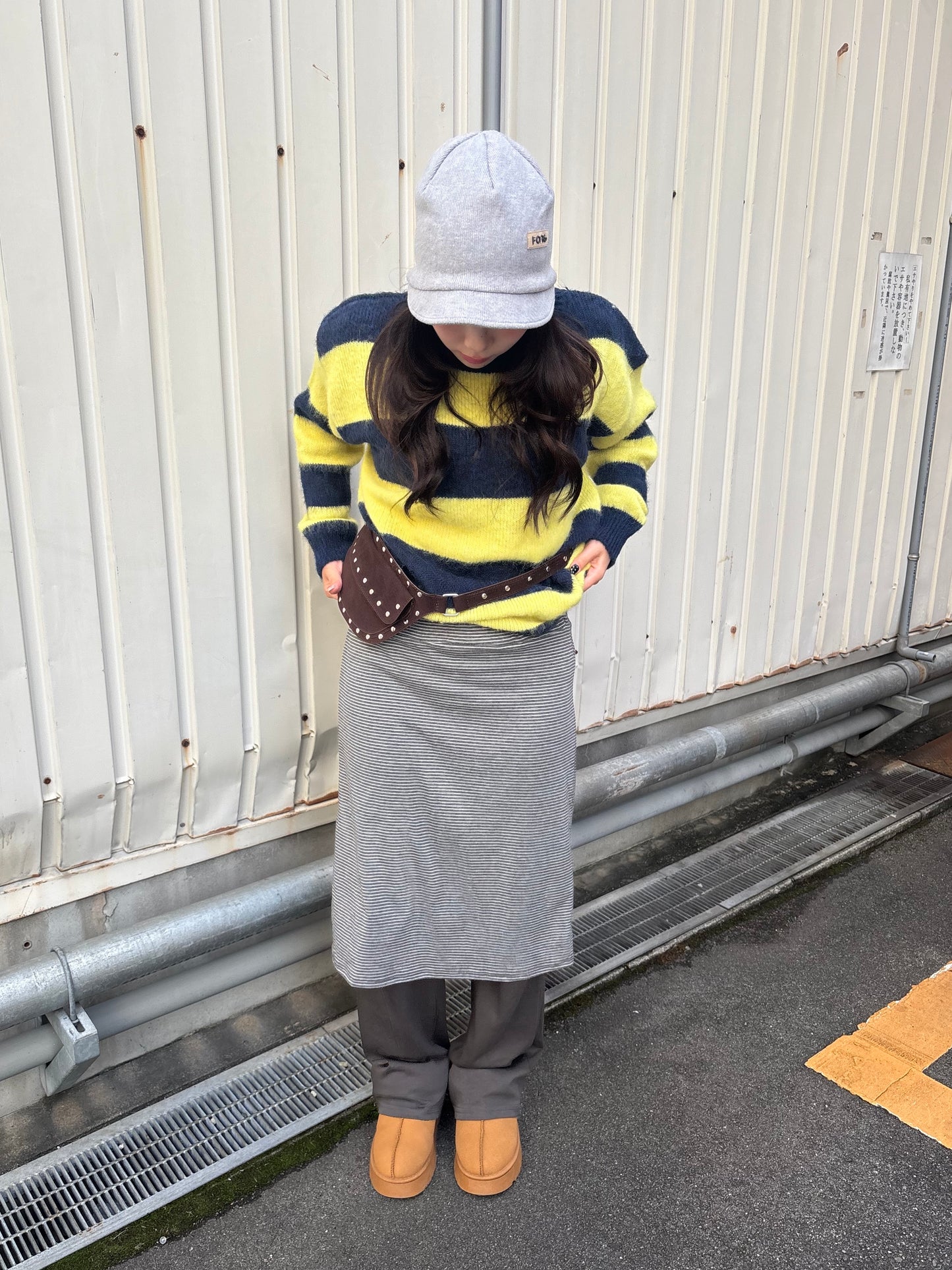 ストライプレイヤードスカートパンツ DPB89143