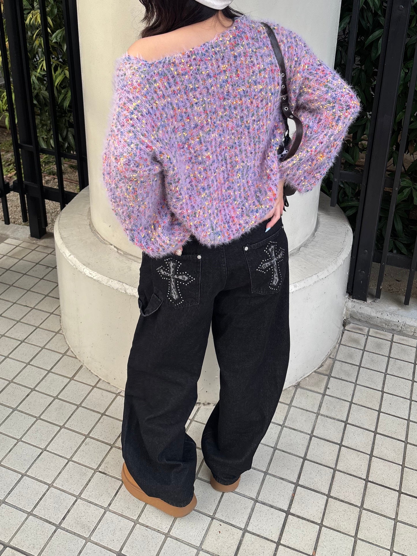 バッククロスオーバーデニムパンツ DPB89147