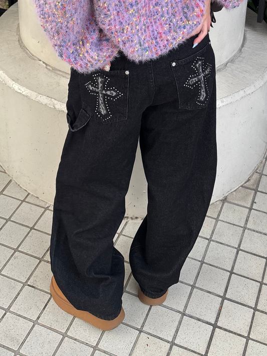 バッククロスオーバーデニムパンツ DPB89147