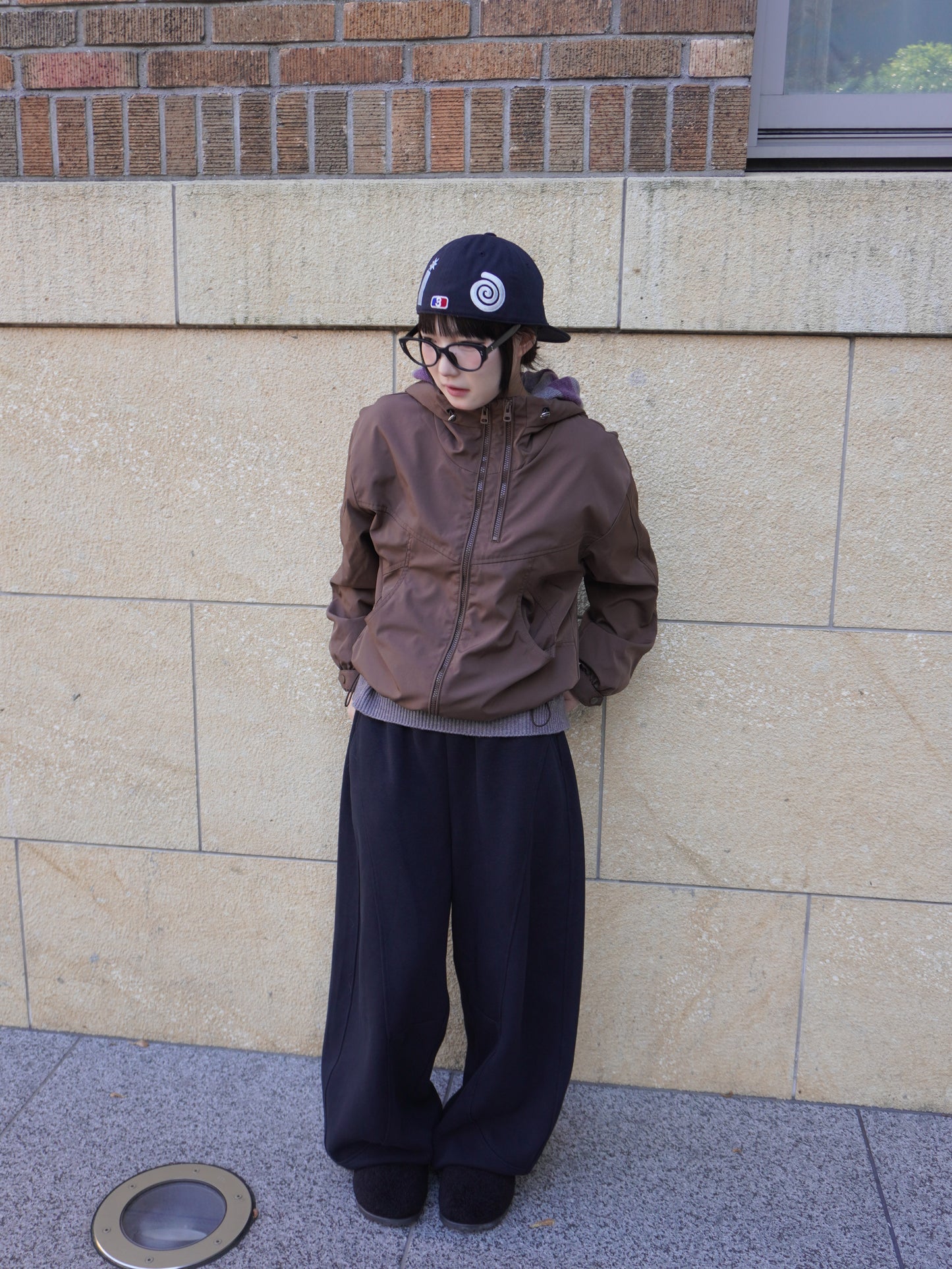 ブラウンナイロンパーカー DPB85371