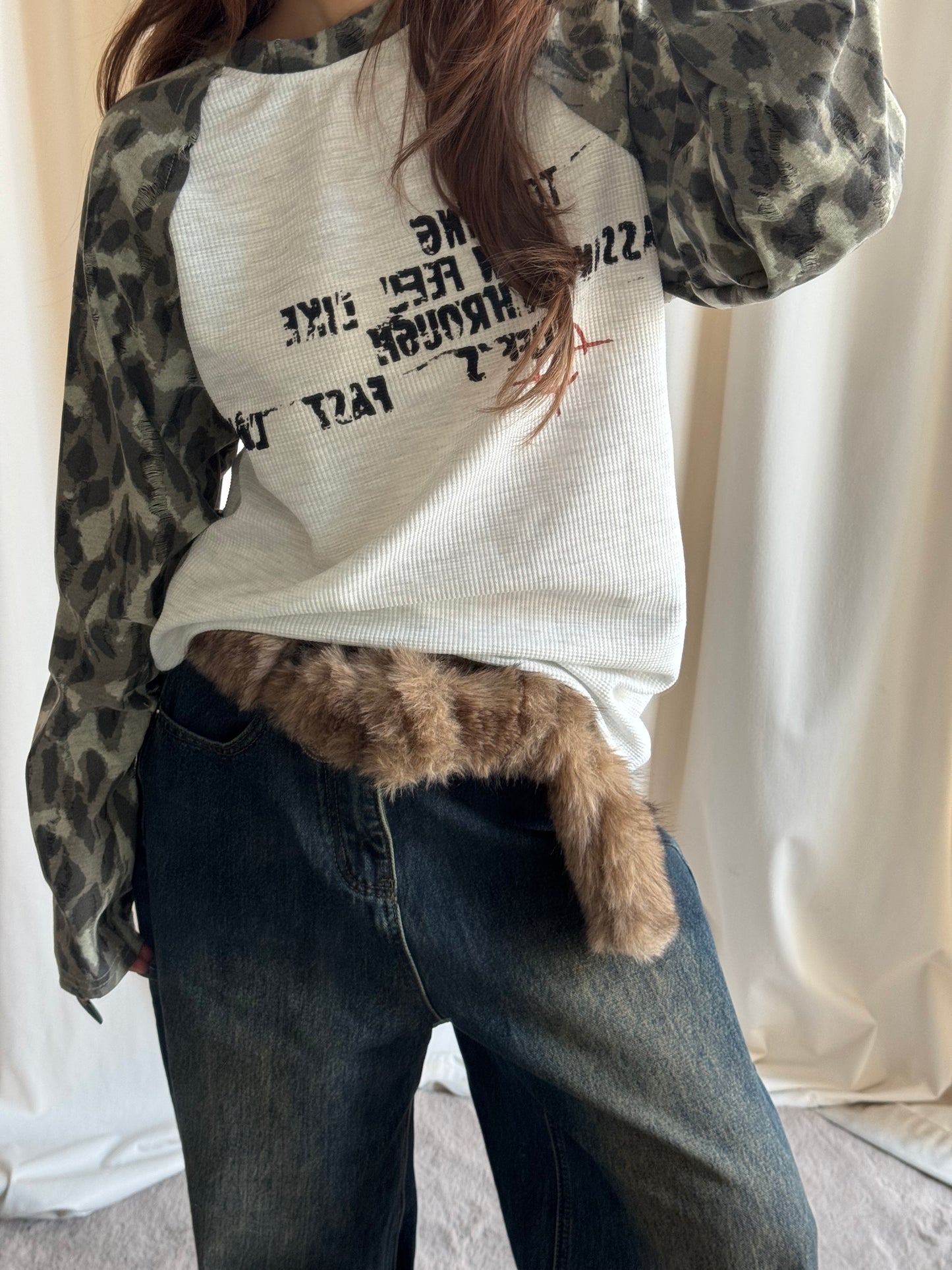 レオパードラグランTシャツ DPB86189