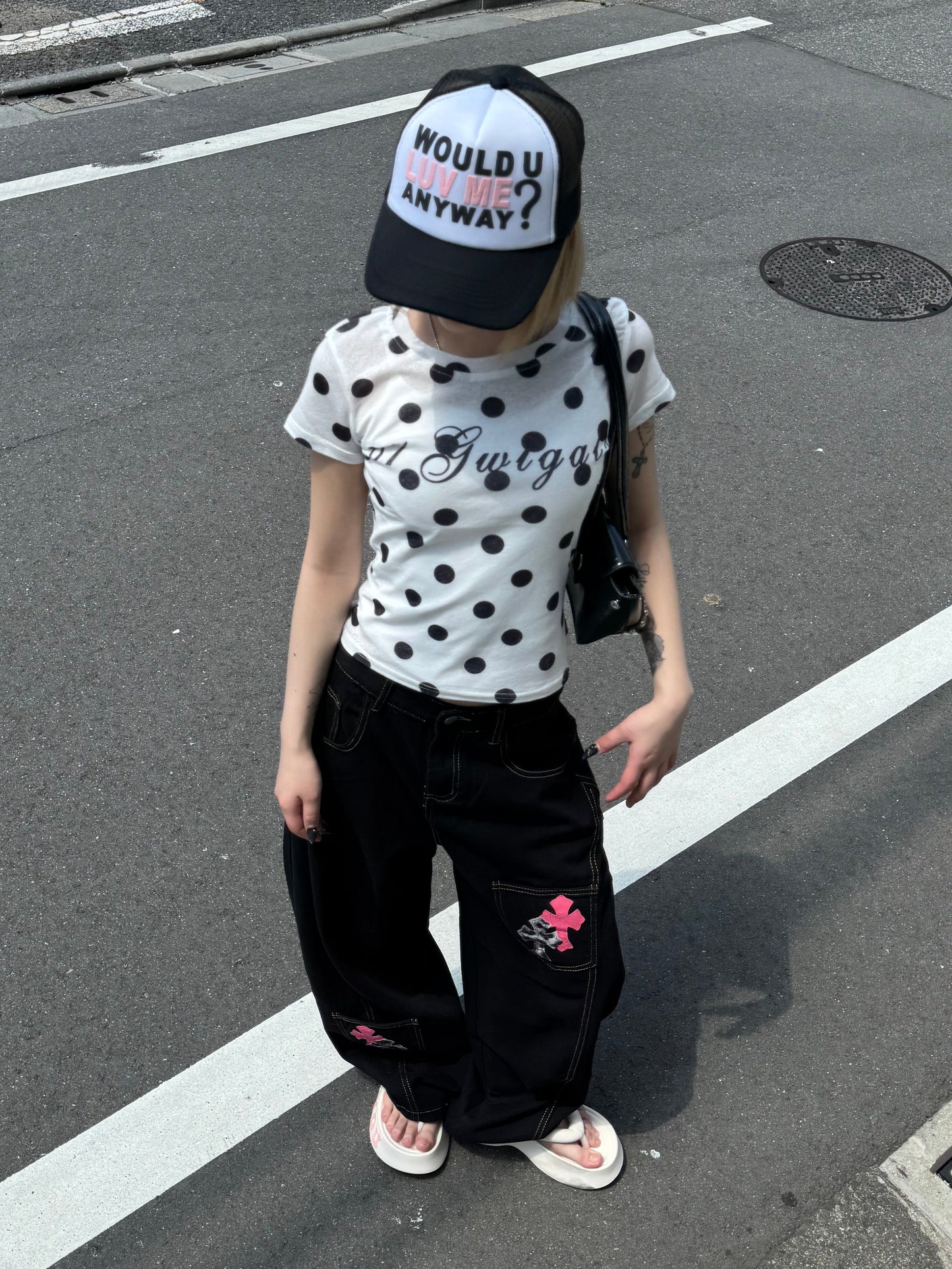 クロスパッチボリュームデニムパンツ DPB86270