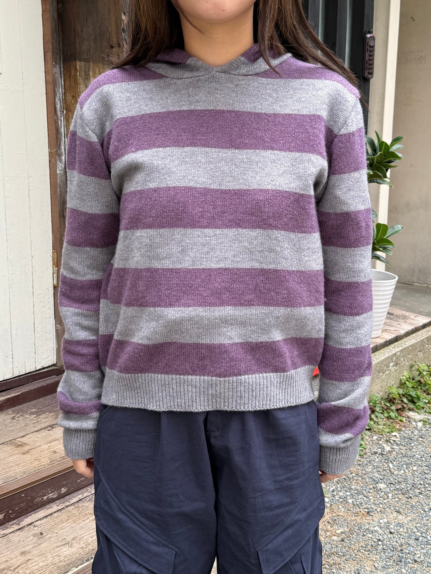 パープルストライプニット DPC01027