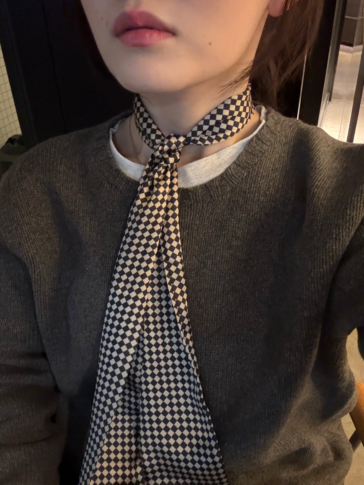 ブロックチェックスカーフ DPA43700