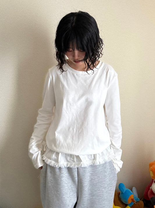 裾フリルロングスリーブTシャツ DPB70153