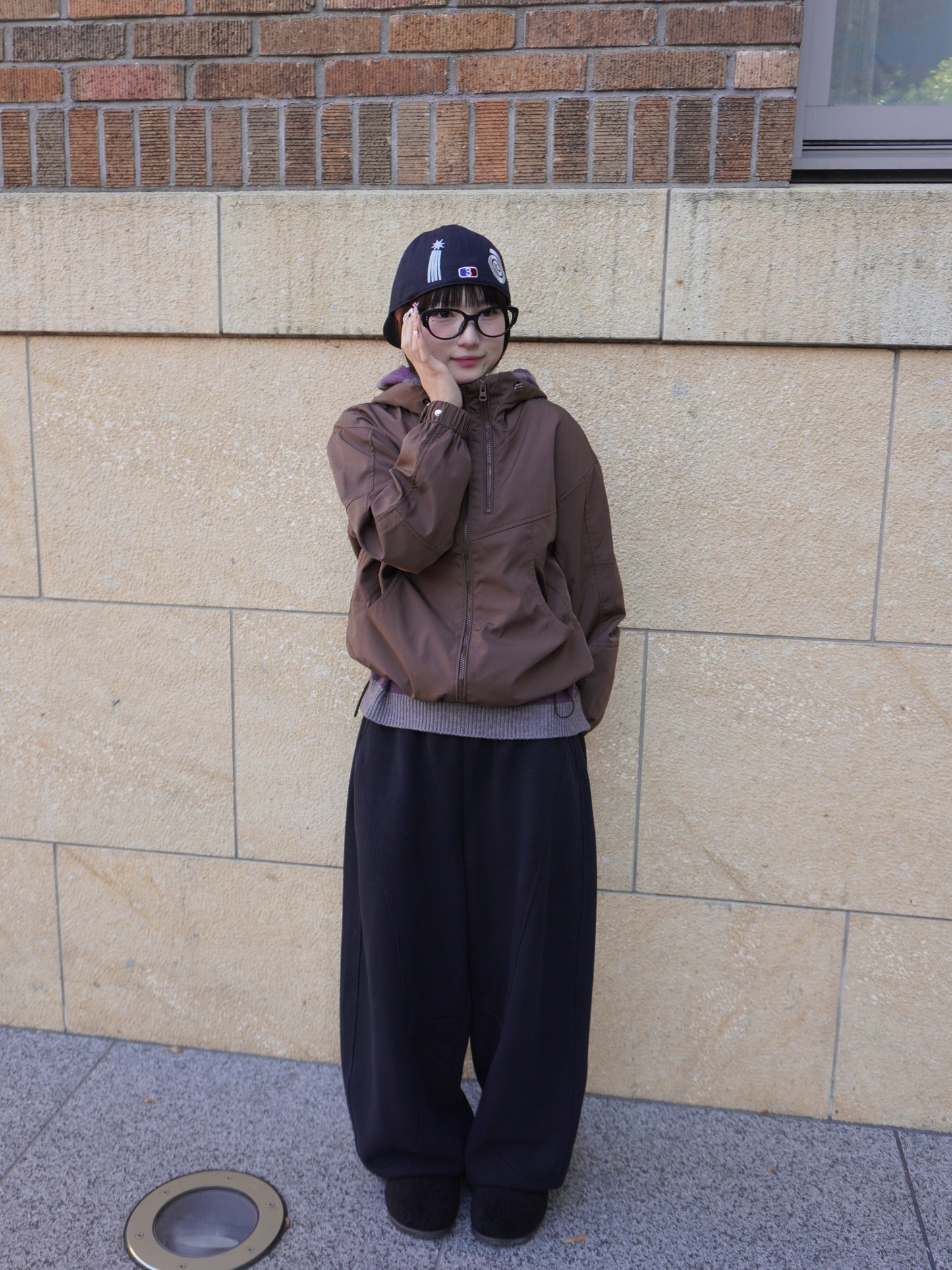 ブラウンナイロンパーカー DPB85371