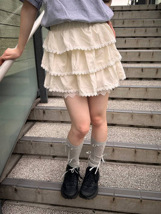ホワイトレースミニスカート DPA43434