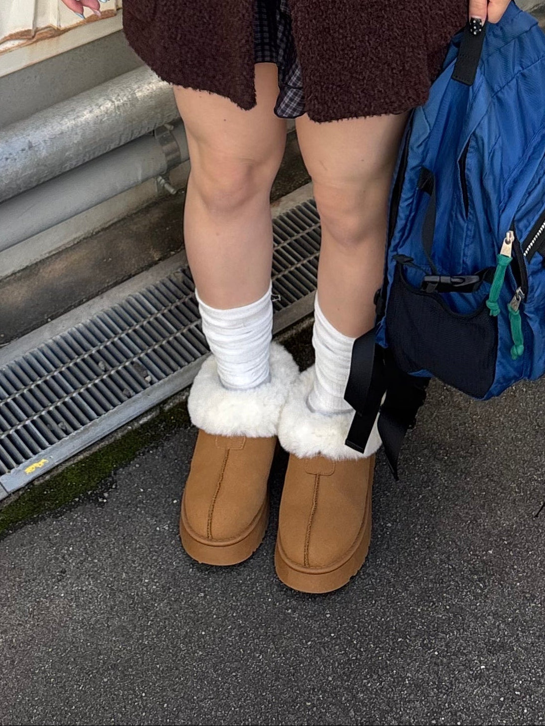 ファー付きショートムートンブーツ DPB89137