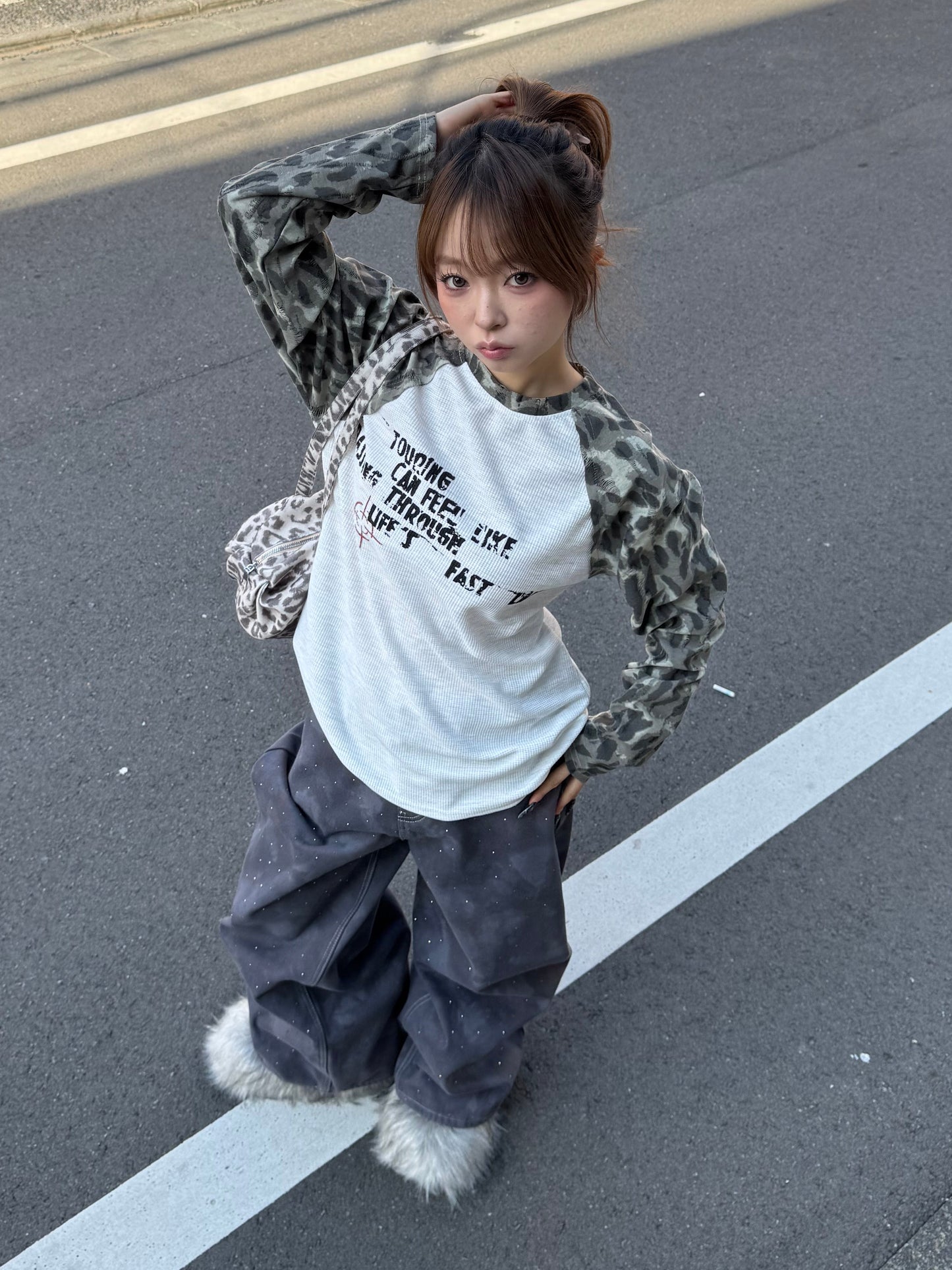 レオパードラグランTシャツ DPB86189