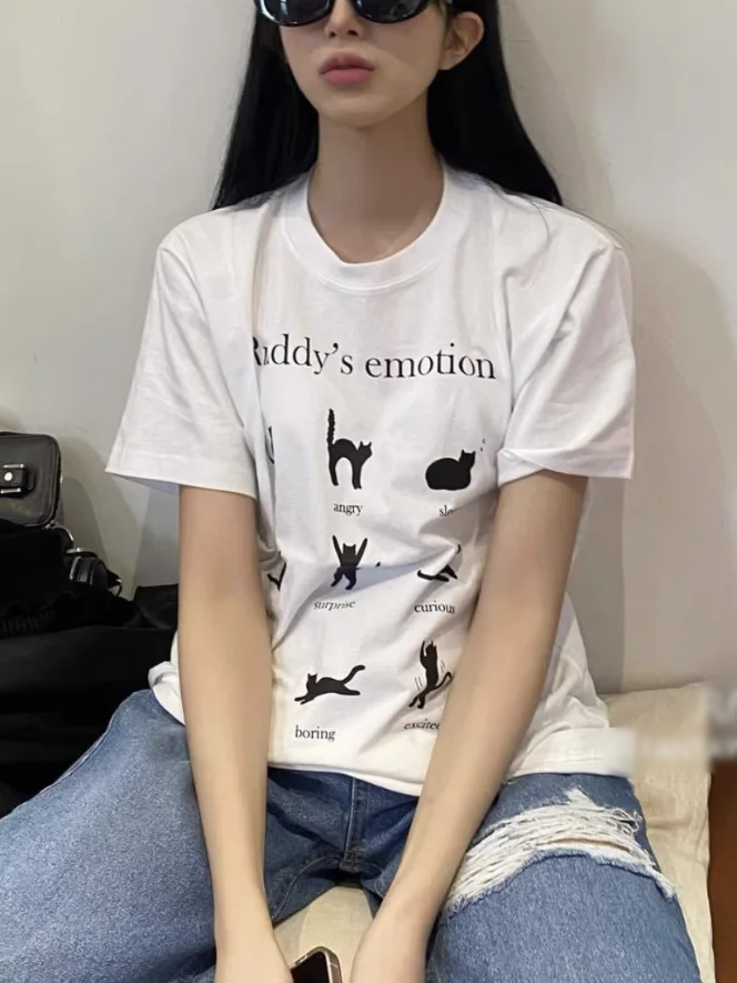キャットプリントTシャツ DPB71777