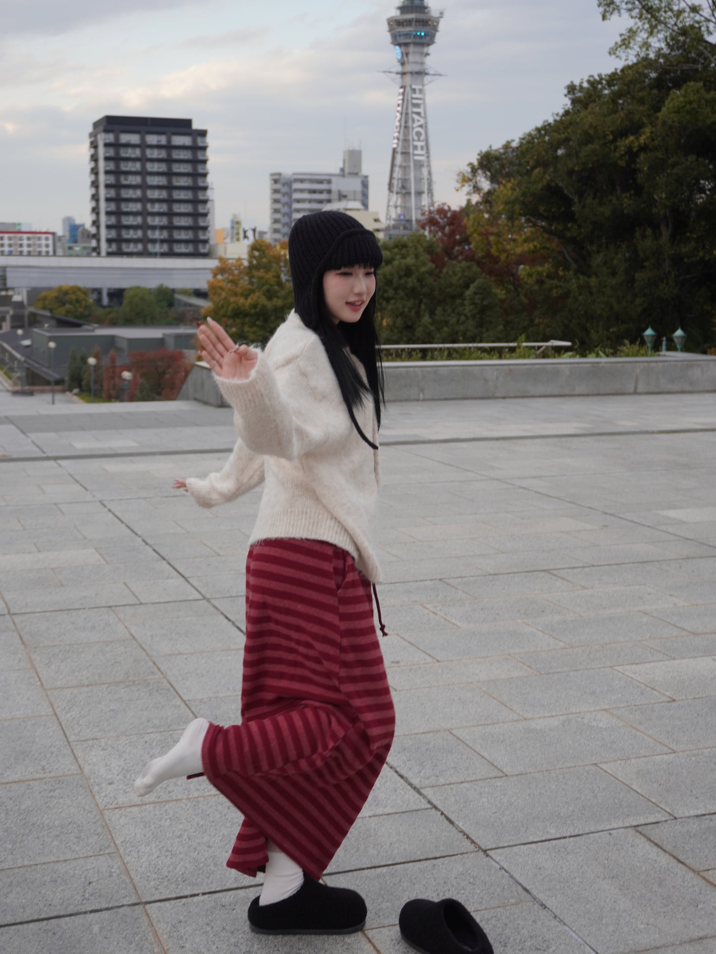 ボーダーニットロングスカート DPB85380