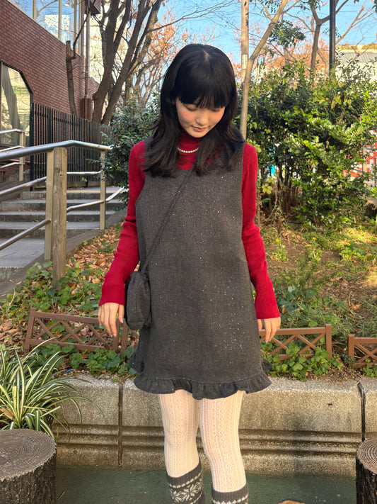 グリッターフリルワンピース&ミニバッグ DPA43724