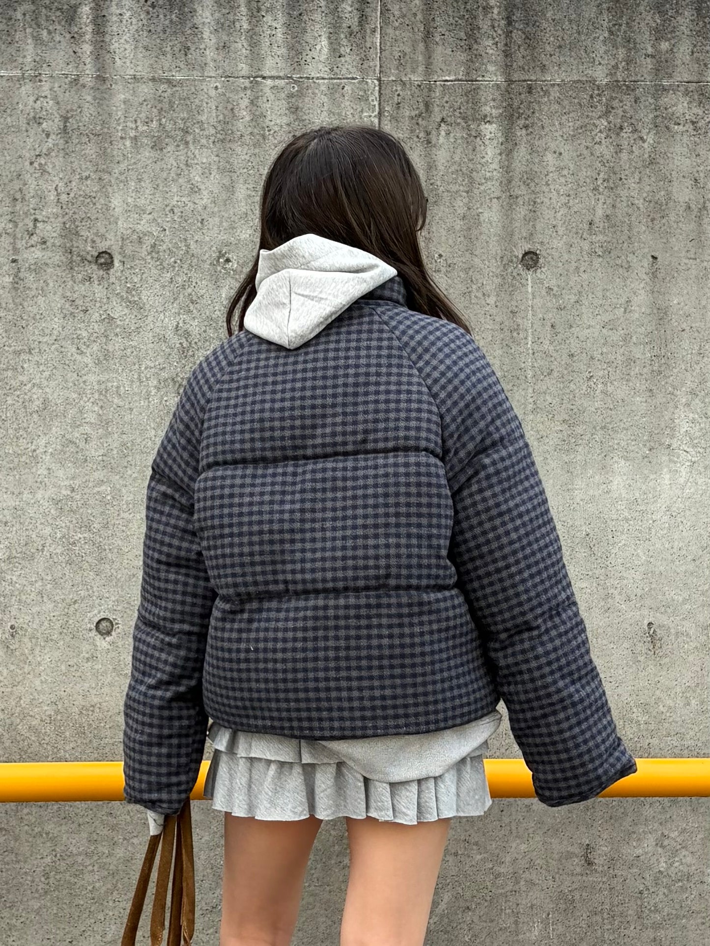 チェックショートダウンジャケット DPB98012