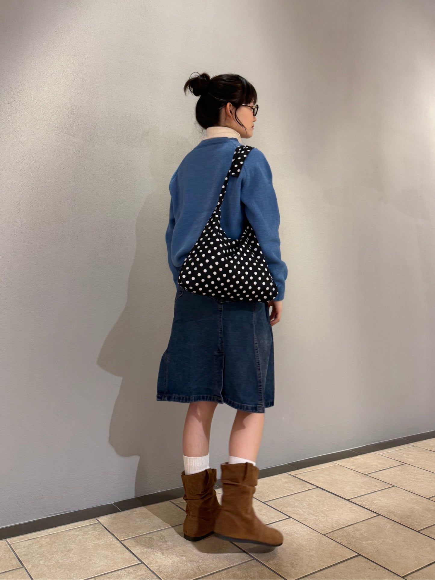 ユニークプリーツデニムスカート DPA43704