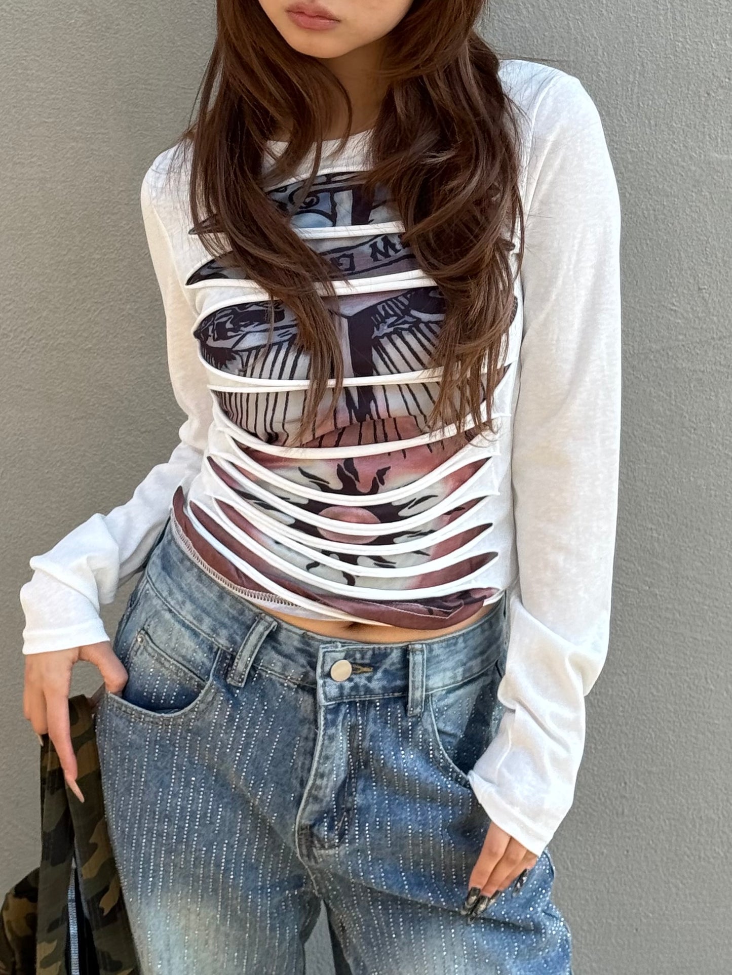 フロントカットアウトTシャツ DPB86198