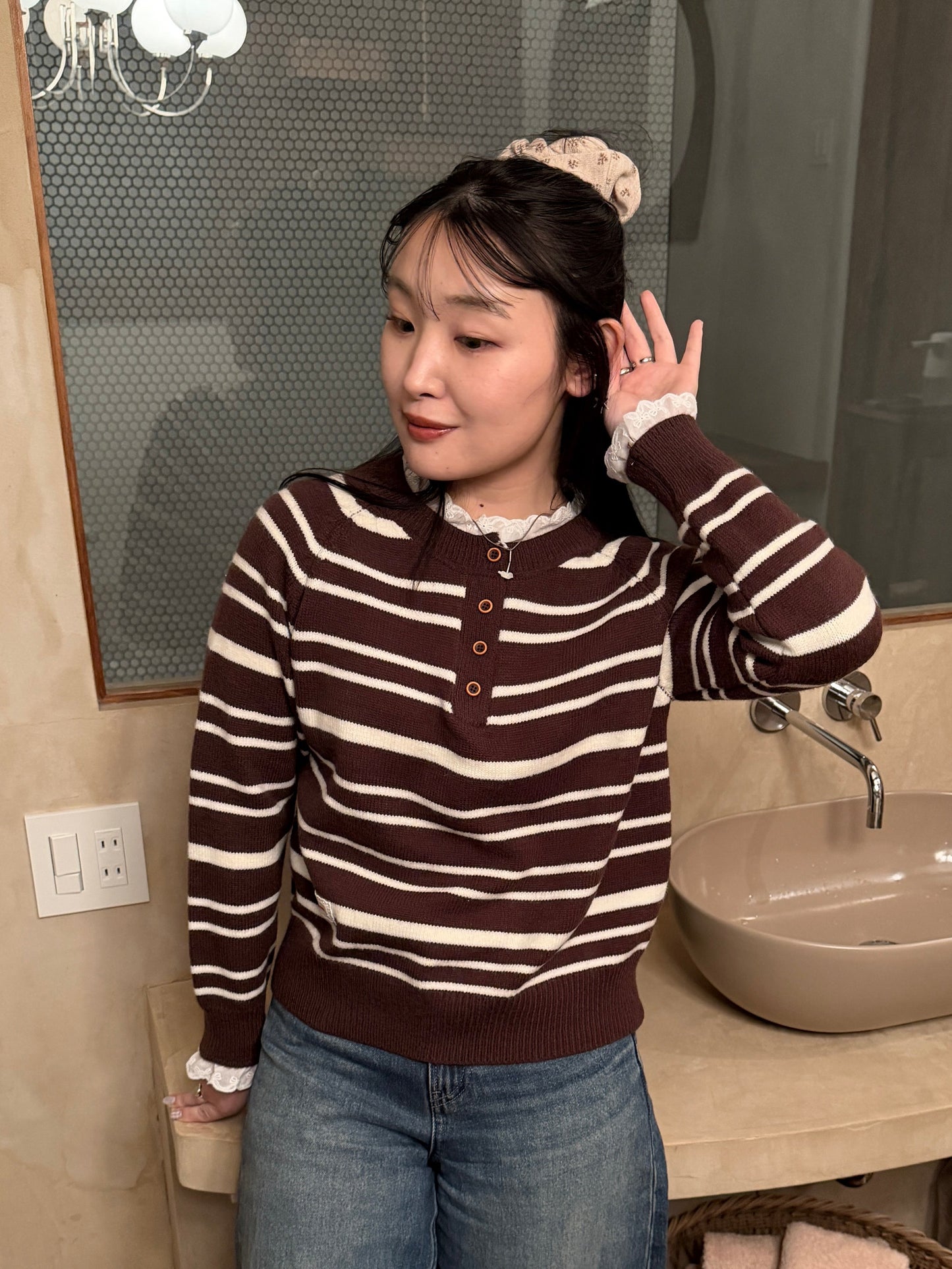 マルチボーダーニットトップス DPB78258