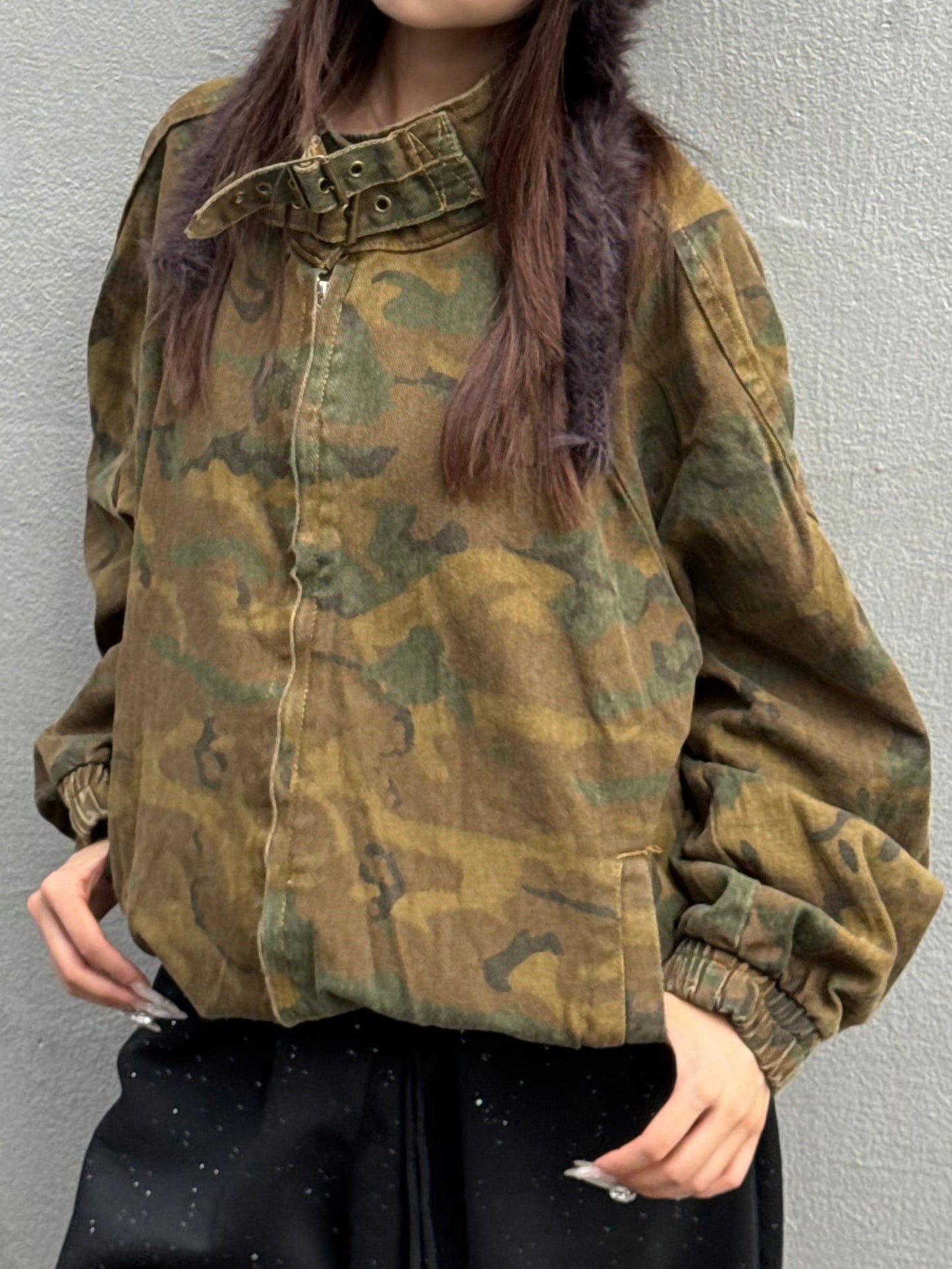 スタンドカラーカモフラジップジャケット DPB88131