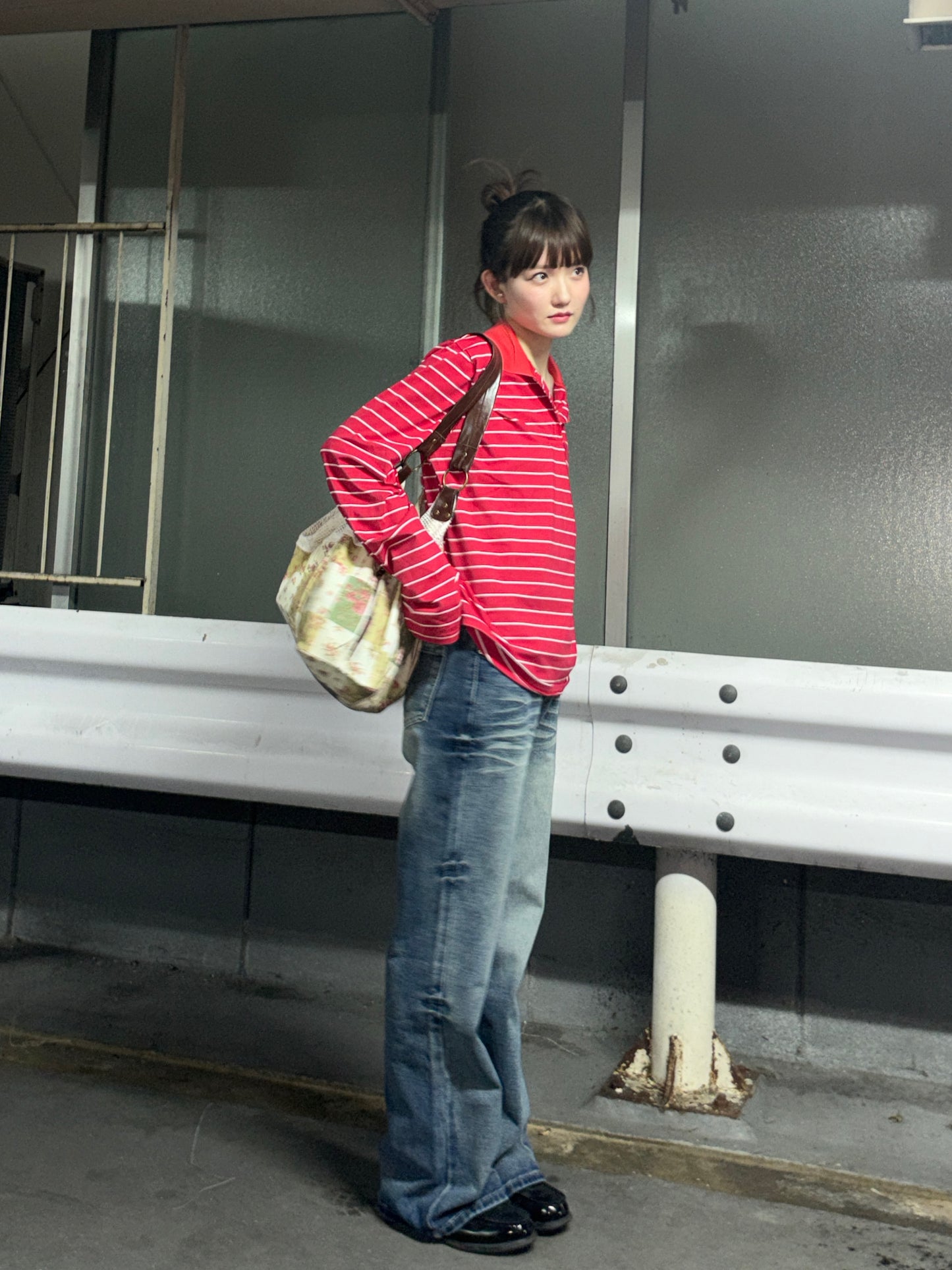 レトロセミワイドレッグデニムパンツ DPA43670