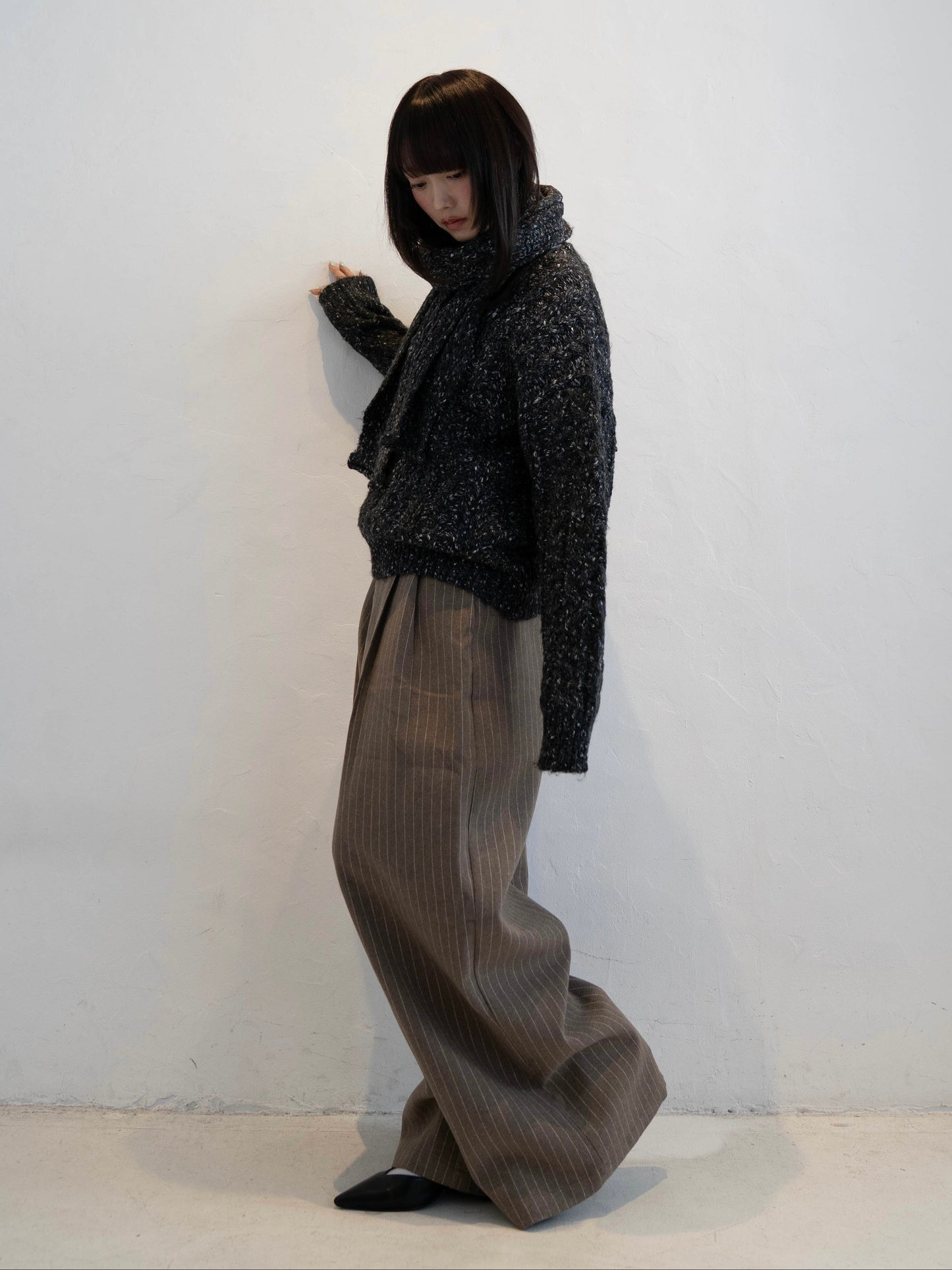 マフラー付きマーブルニット DPC02002