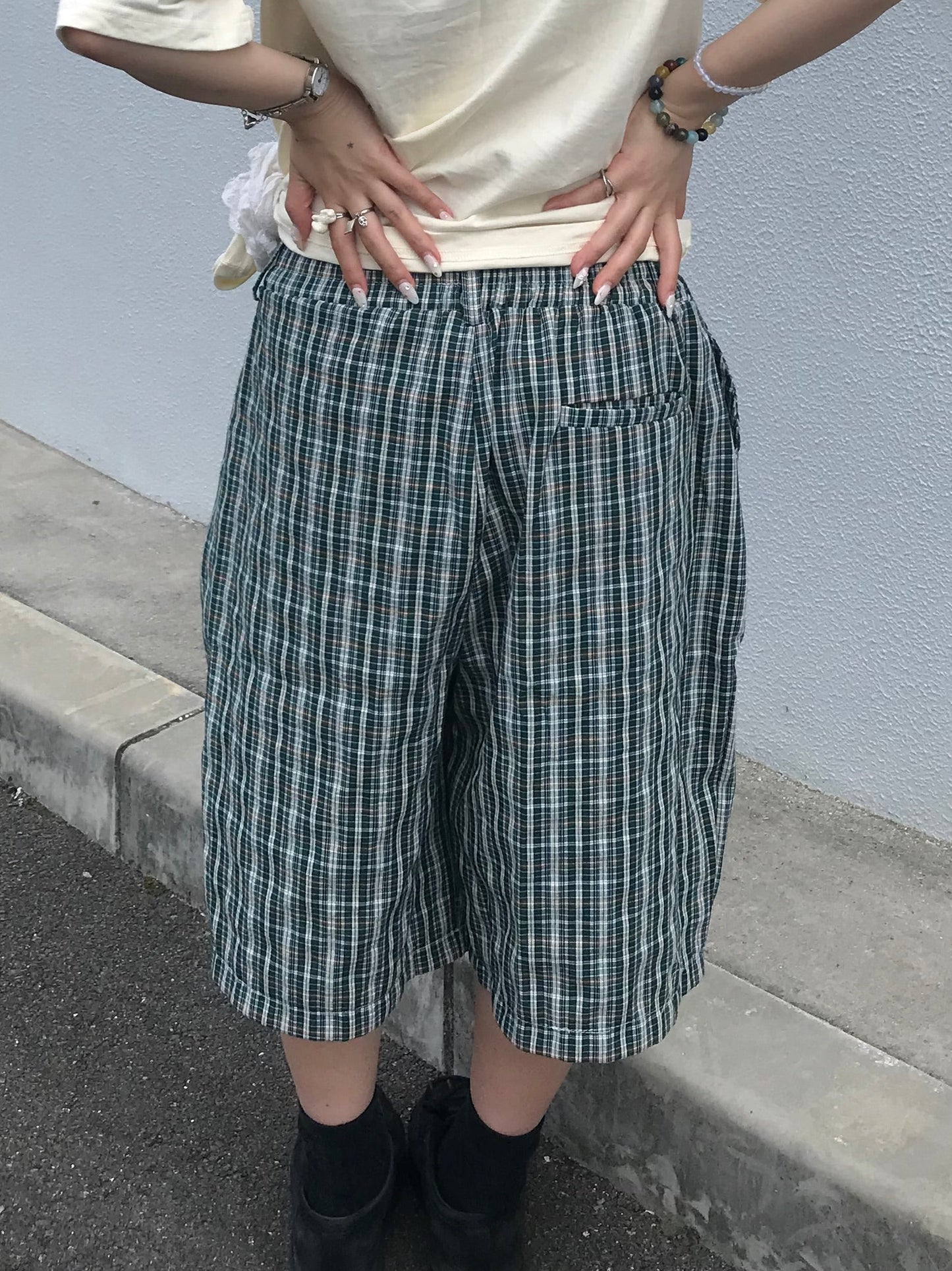 グリーンチェックハーフパンツ DPB89262