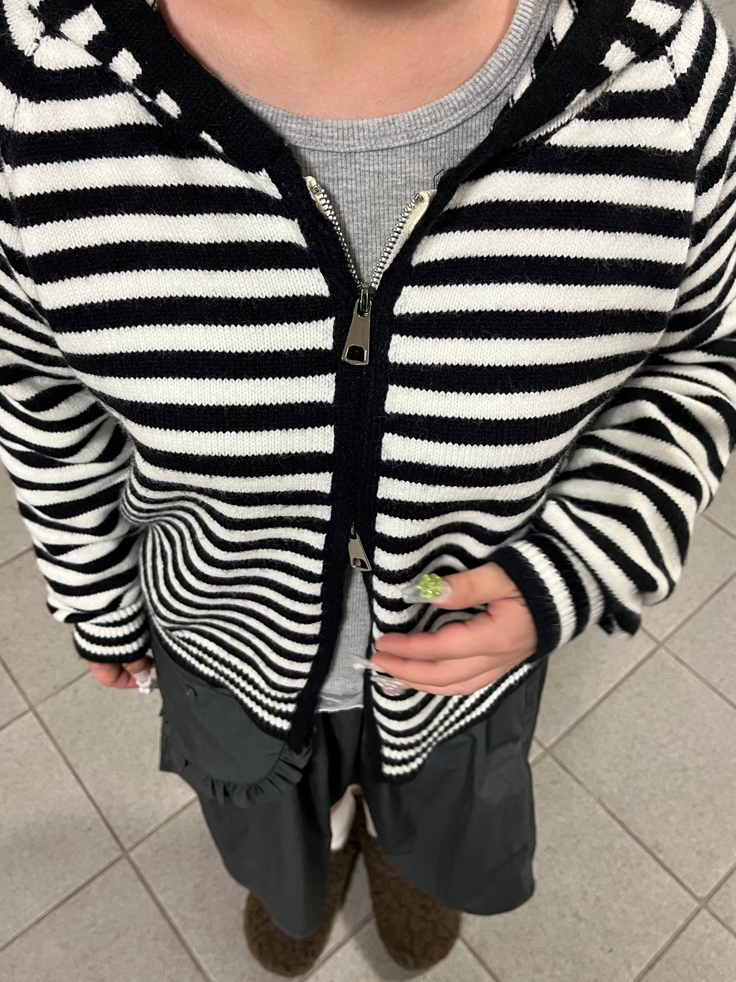 ボーダーニットジップパーカー DPB97030