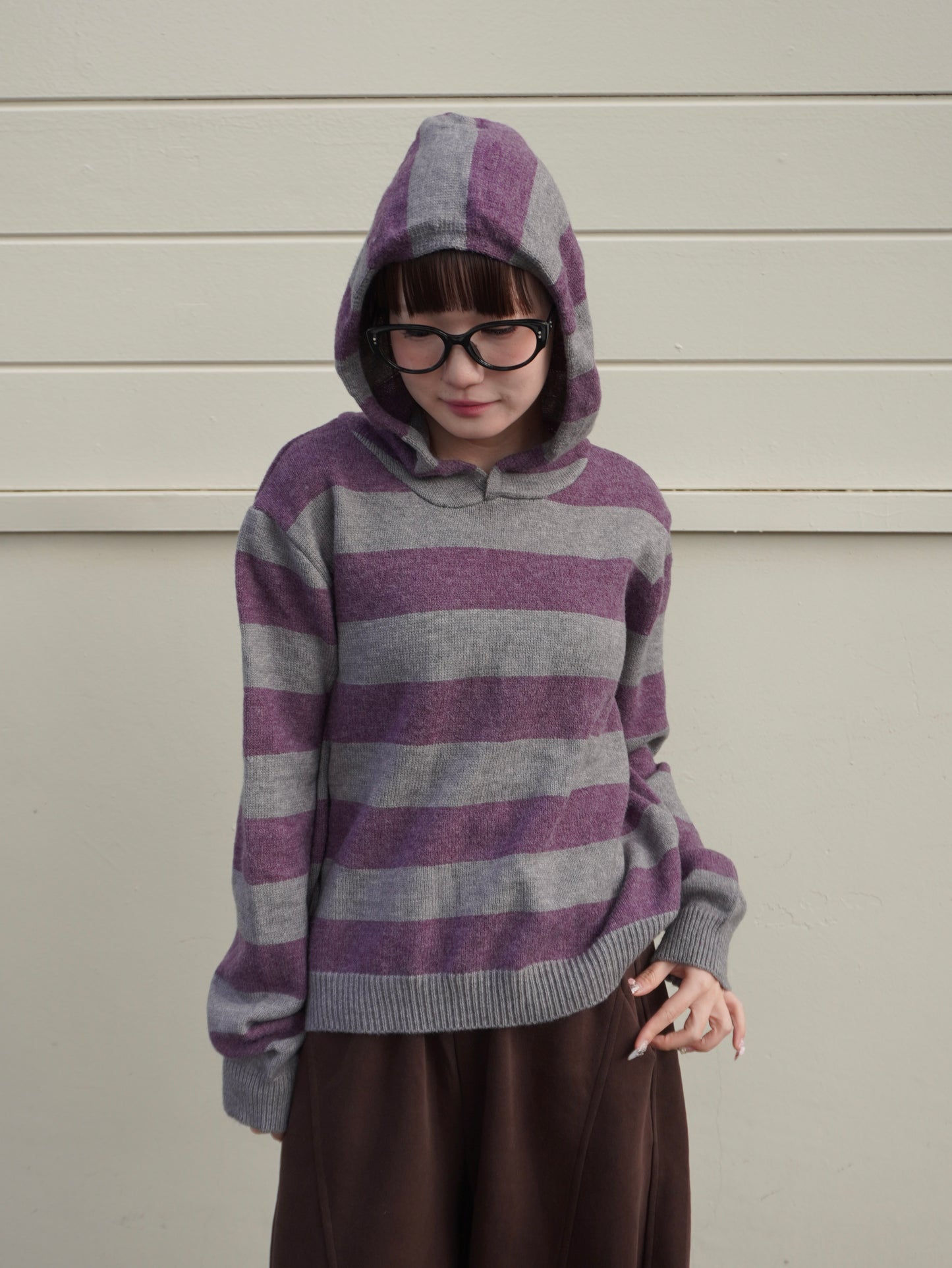 ボーダーフーディニットパーカー DPB85383