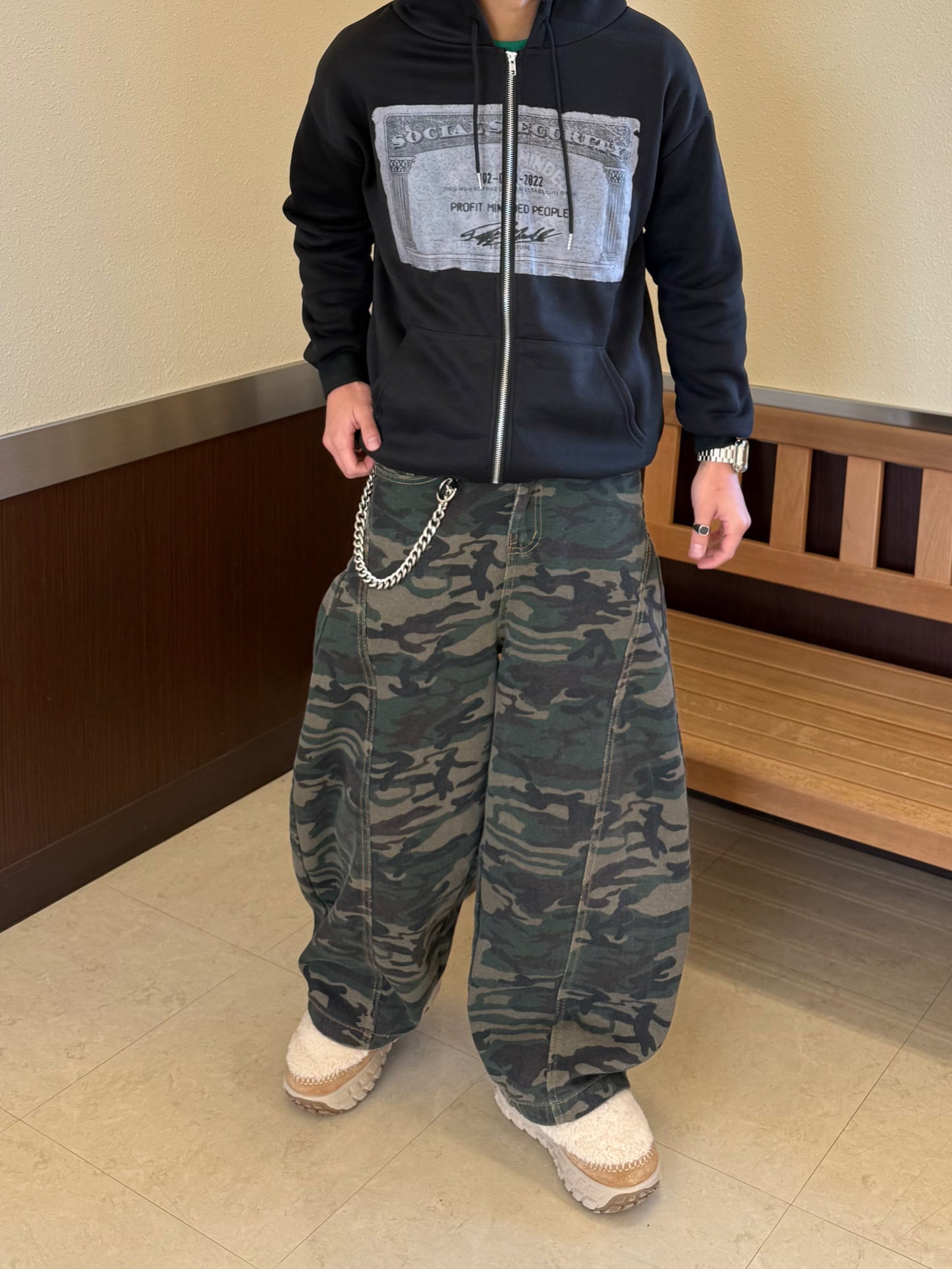 カモフラワイドデニムパンツ DPB90085