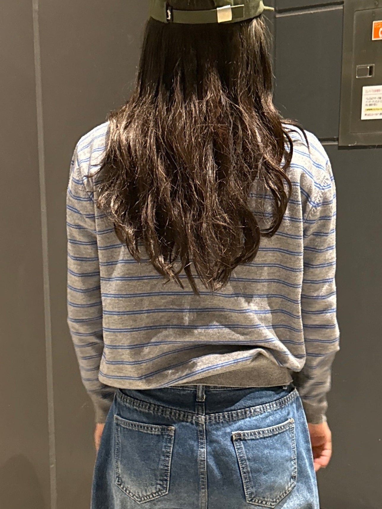 グレーボーダーカーディガン DPC01013