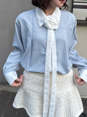 ローズストライプボウタイシャツ DPC03031