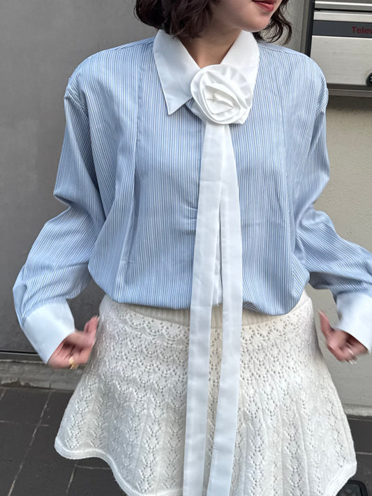 ローズストライプボウタイシャツ DPC03031