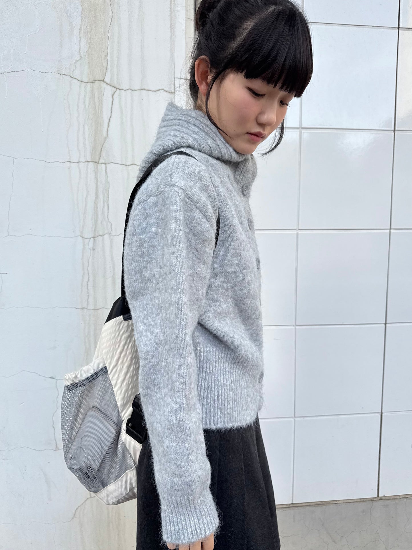 ライトグレーニットカーディガン DPA43737