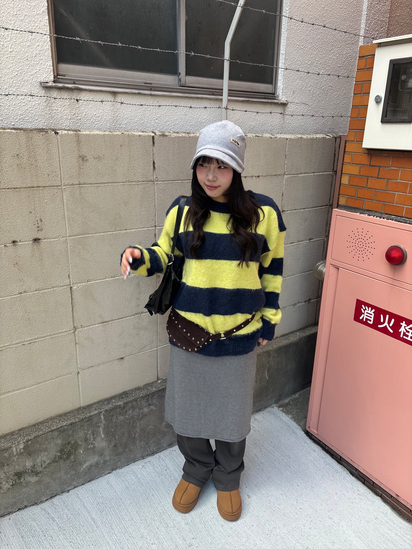 ストライプレイヤードスカートパンツ DPB89143