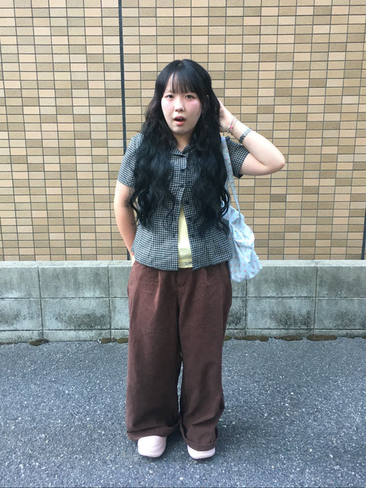 ブラウンバルーンデニムパンツ DPB97137