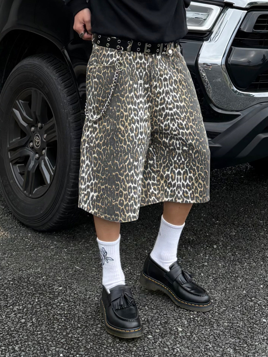 Kenshin_レオパードデニムハーフパンツ DPB73343