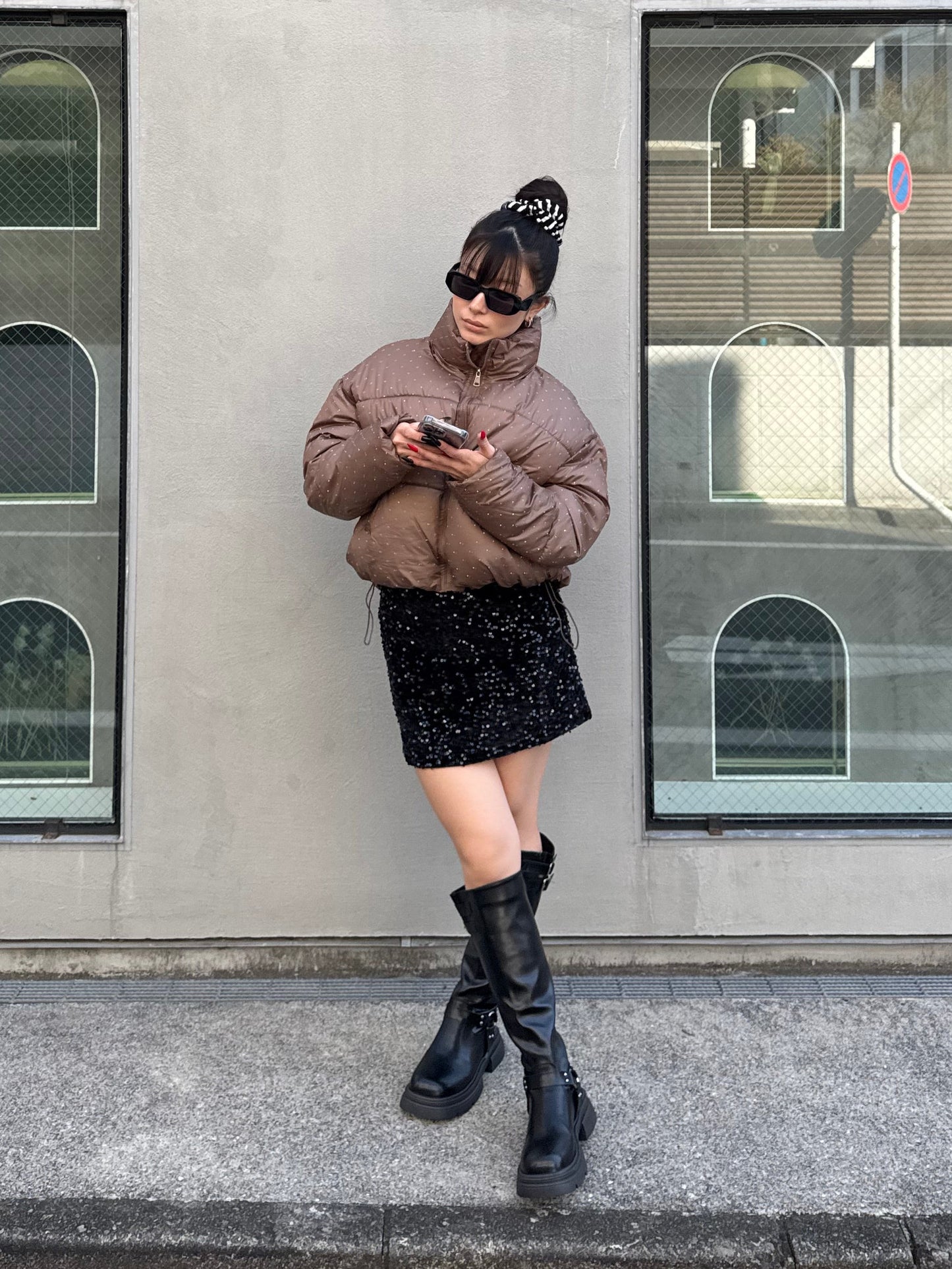 ラメショートダウンジャケット DPB86154