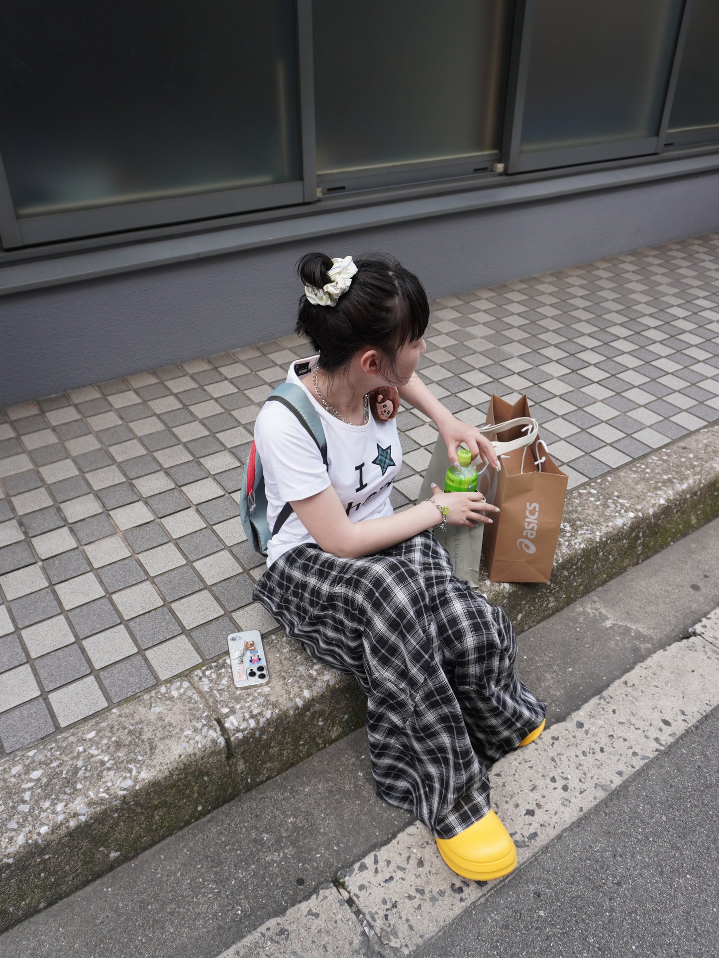 切替デザインチェックワイドパンツ DPB85215