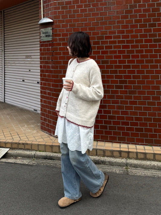 カラフルボタンバイカラーカーディガン DPC03016