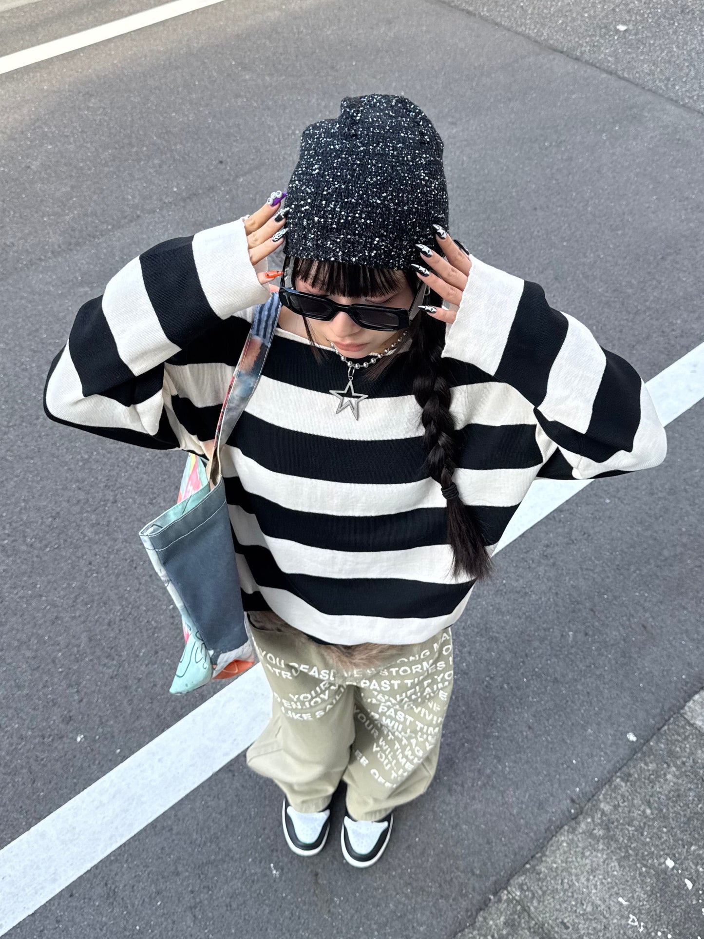 ボーダーロングスリーブTシャツ DPB86140