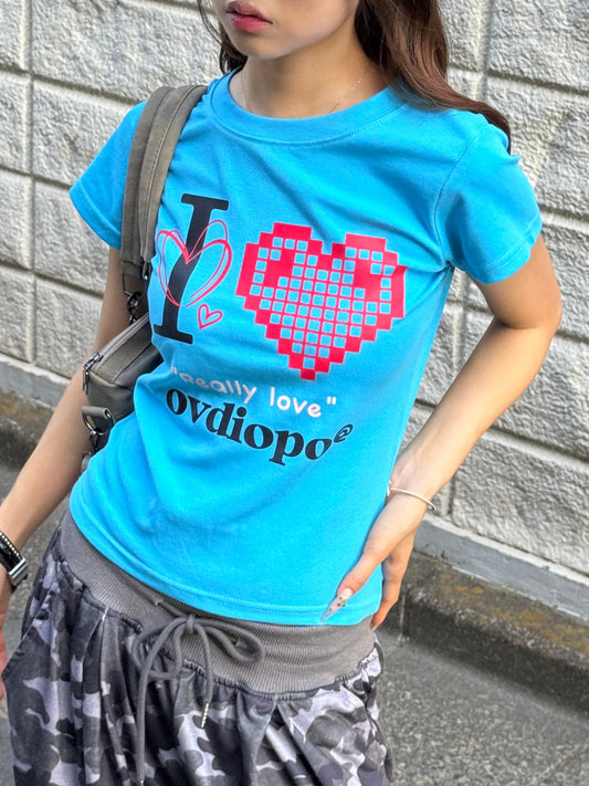 ピクセルアイラブTシャツ DPB86086