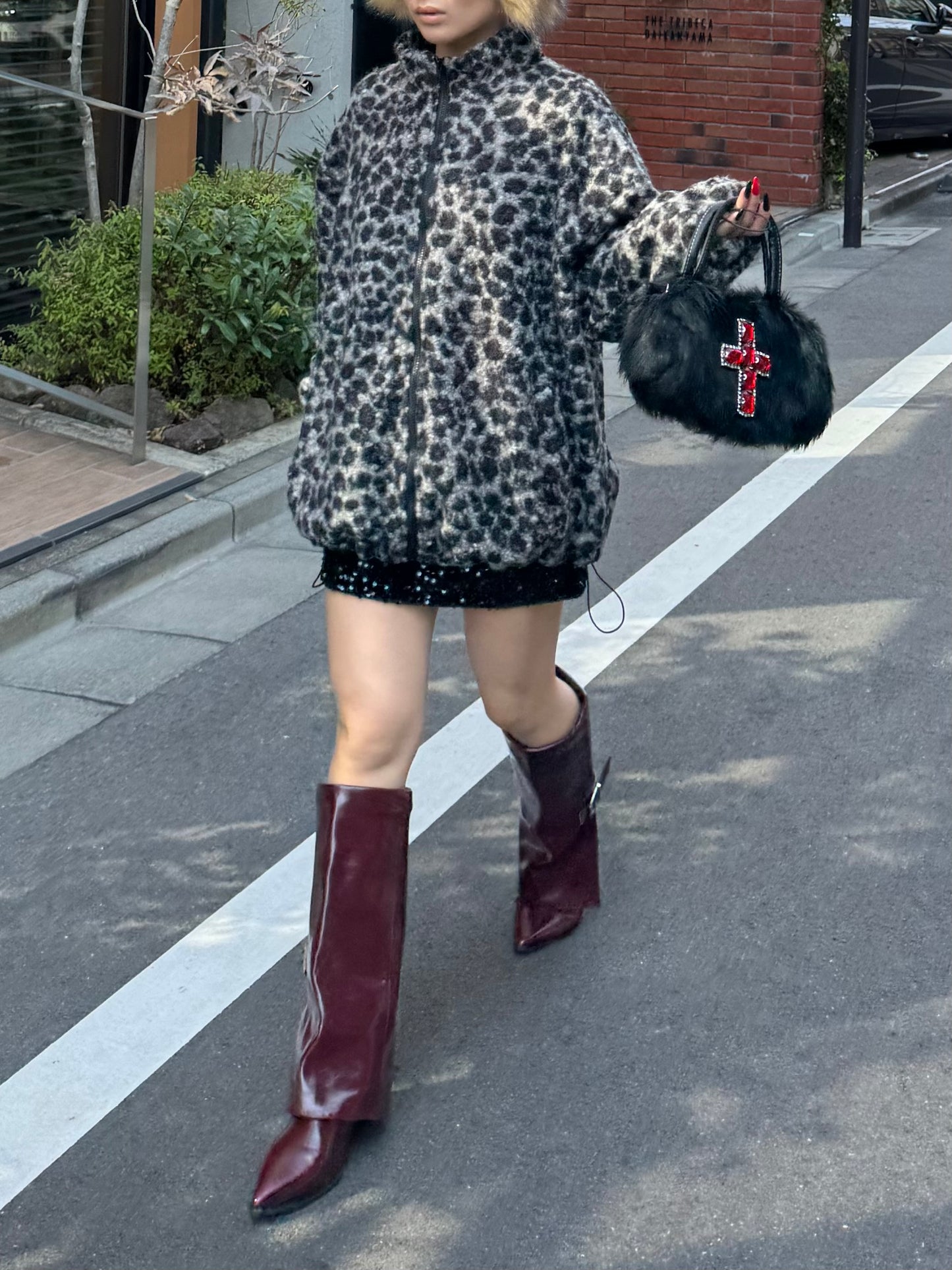 レオパードボアジップジャケット DPB86166