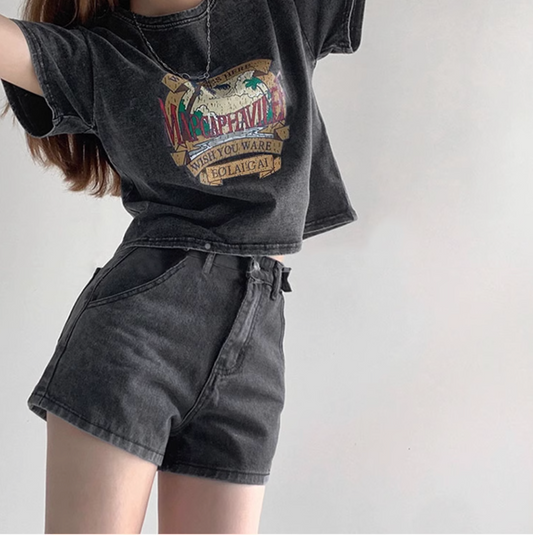 クロップドデザインTシャツ DPB71498