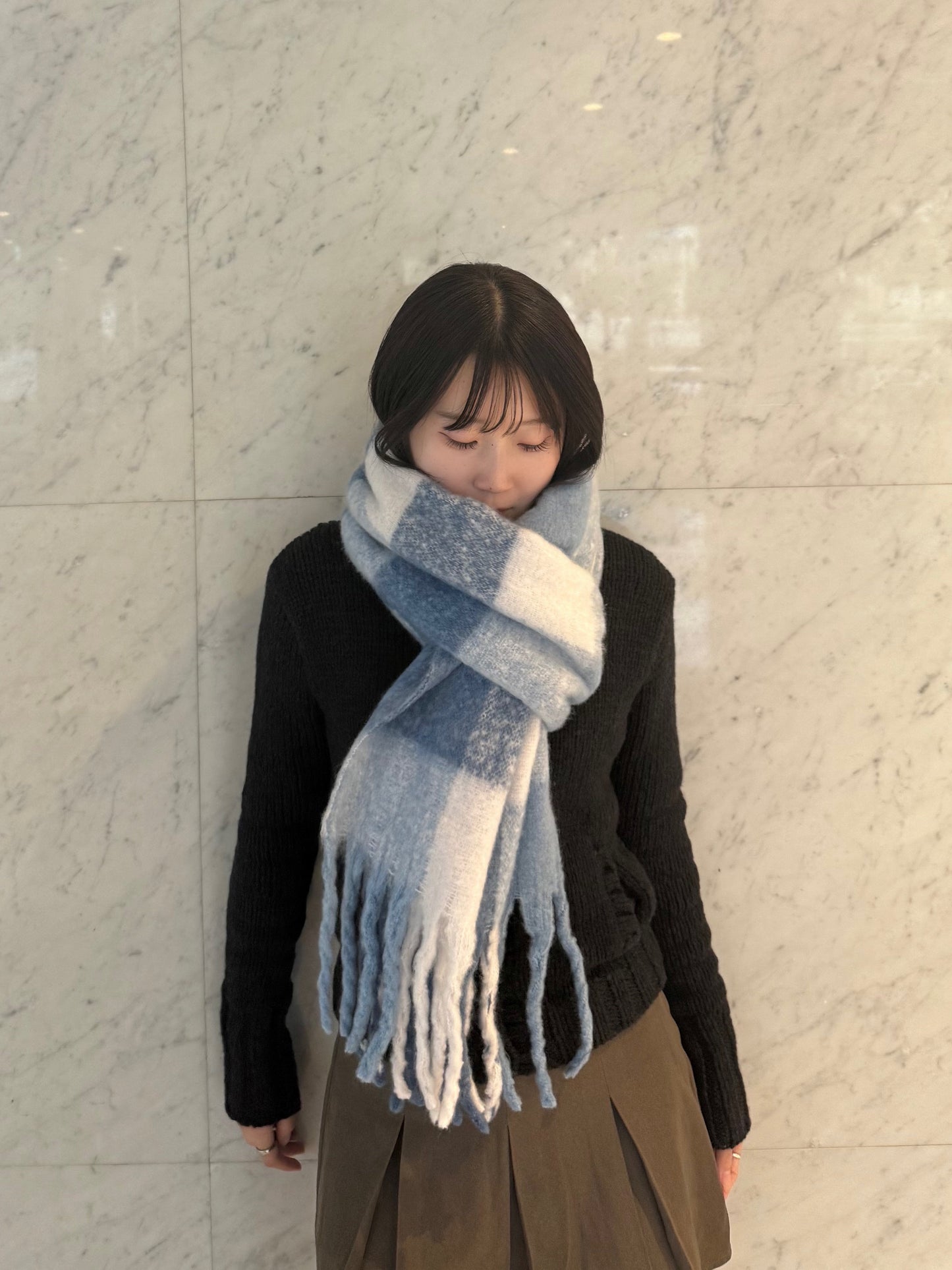 チェック柄ボリュームマフラー DPB93034