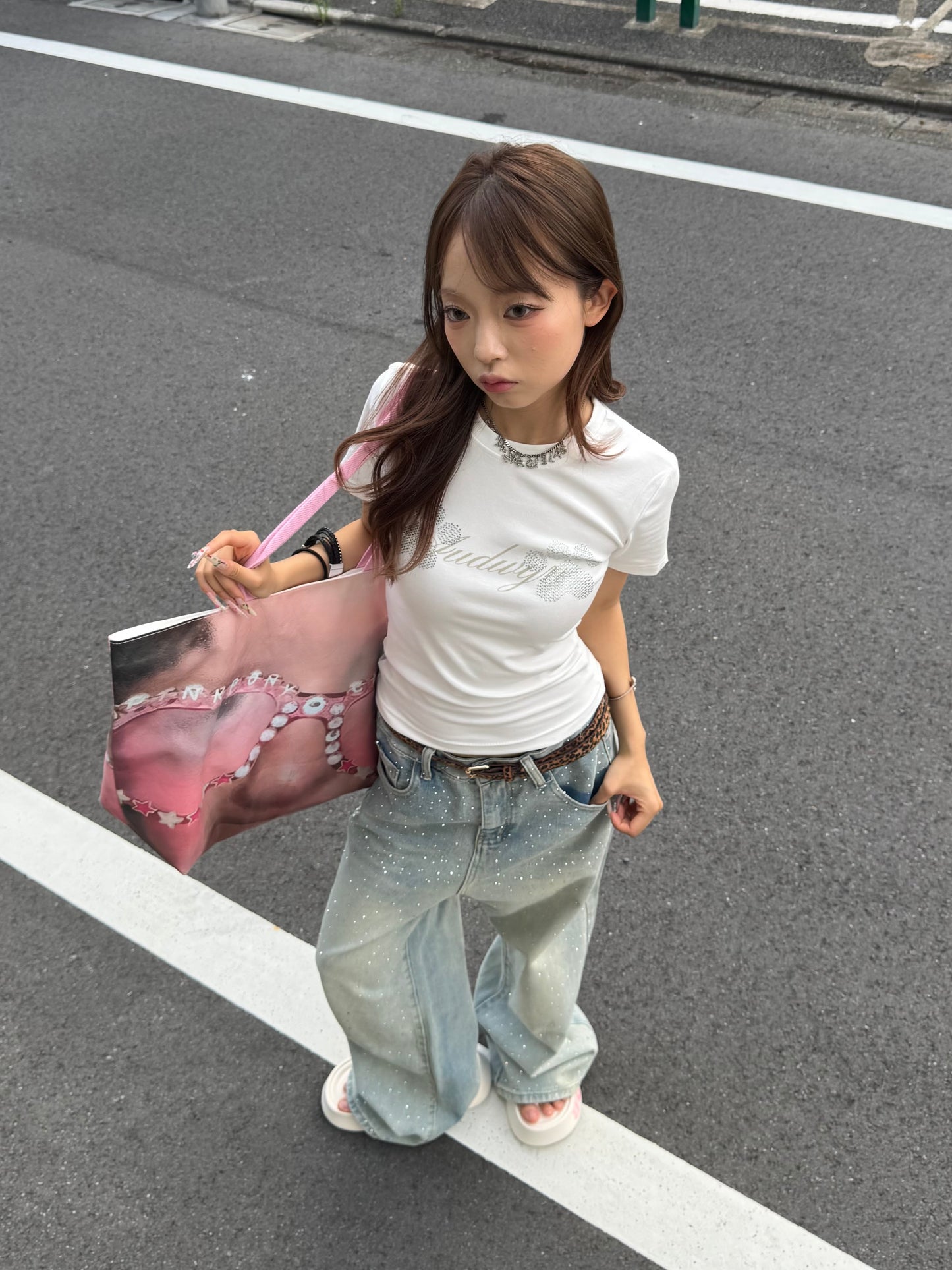 ラメストレートデニムパンツ DPB86071